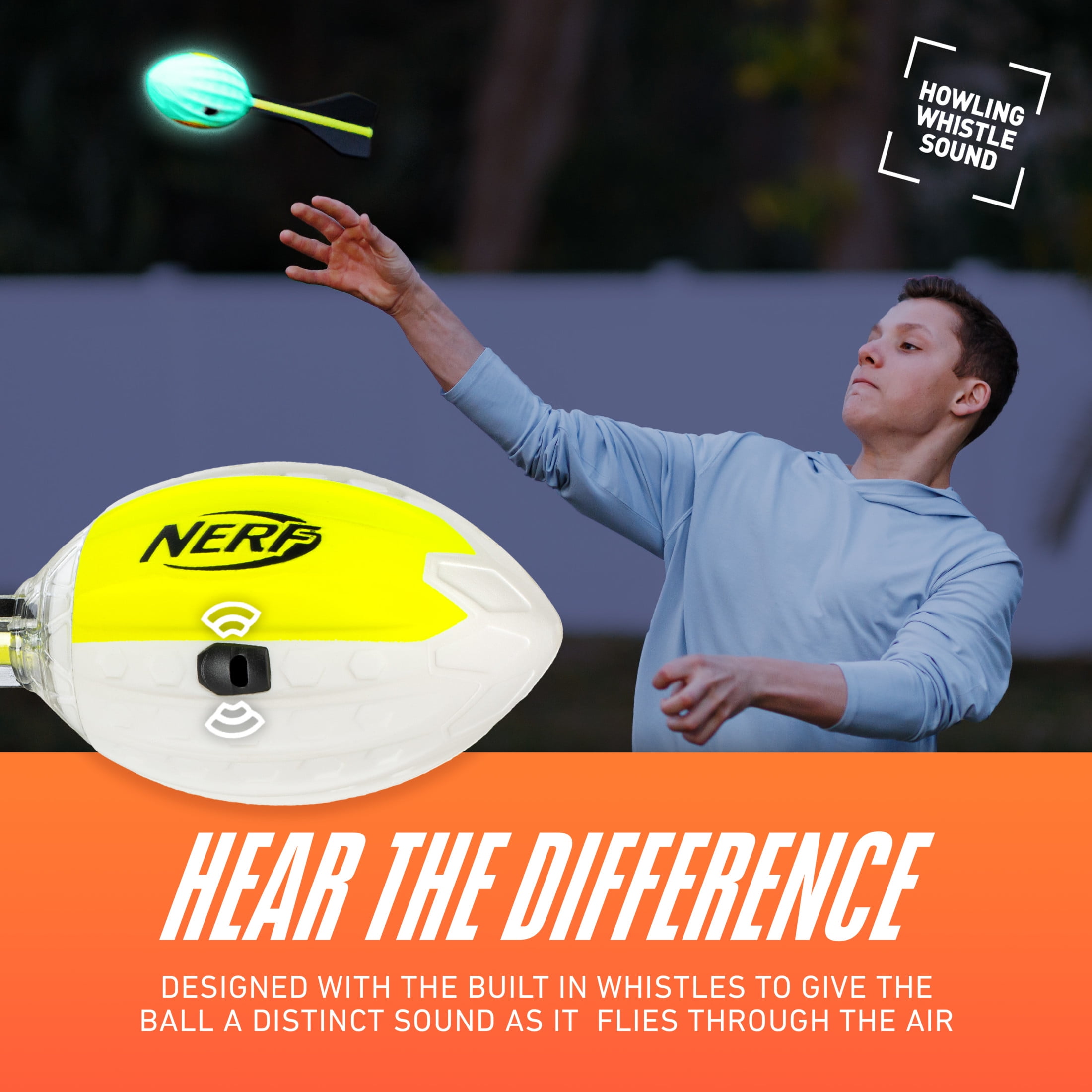 Franklin Sports NERF Vortex Lightstrike Aero Howler Foam Football (Yellow, 10 in) 6nkag - Image 4