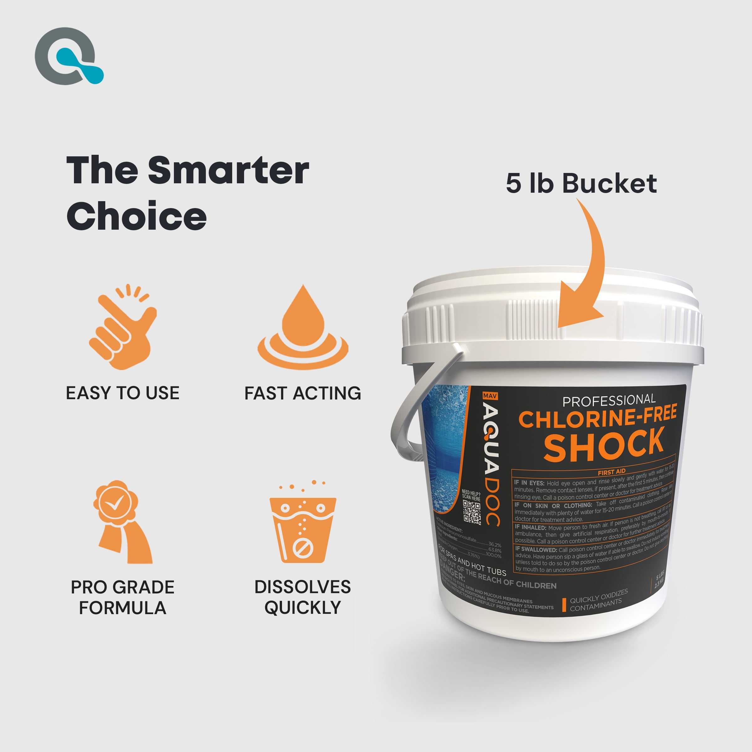 AquaDoc Non-Chlorine Spa Shock Oxidizer for Hot Tubs and Spas (5 lb) ow0t3
