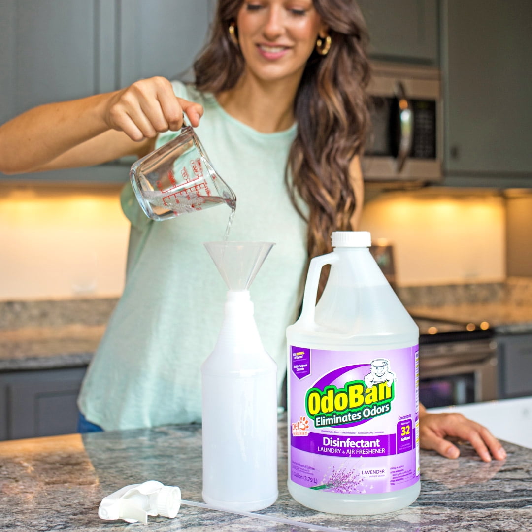 OdoBan Disinfectant Concentrate and Odor Eliminator, Multi-Purpose Cleaner (Lavender Scent, 256 fl oz) 2vssa