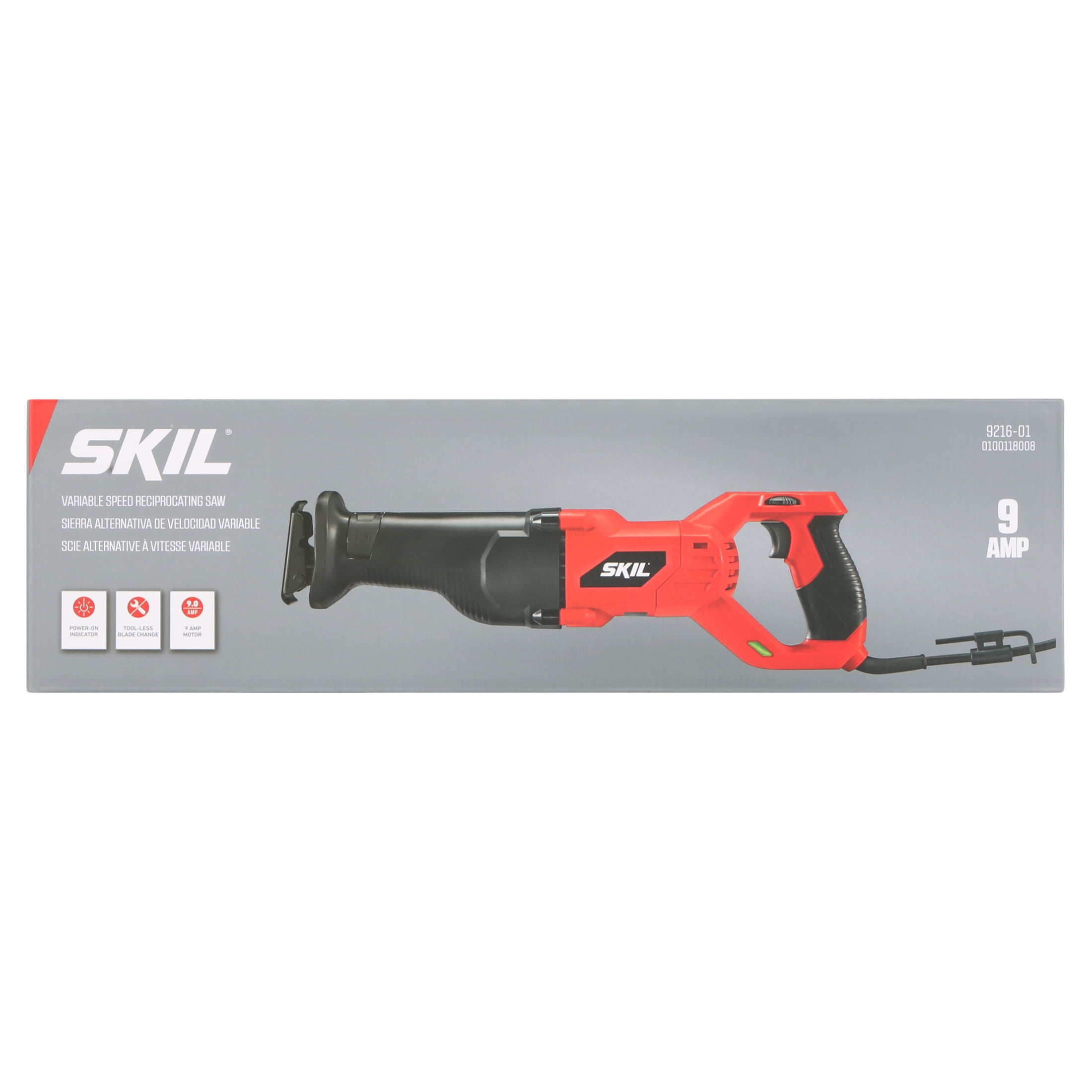 SKIL 9216-01 Corded Reciprocating Saw with 9 Amp Motor and Variable Speed Control (Red, 14 in) 1hovd