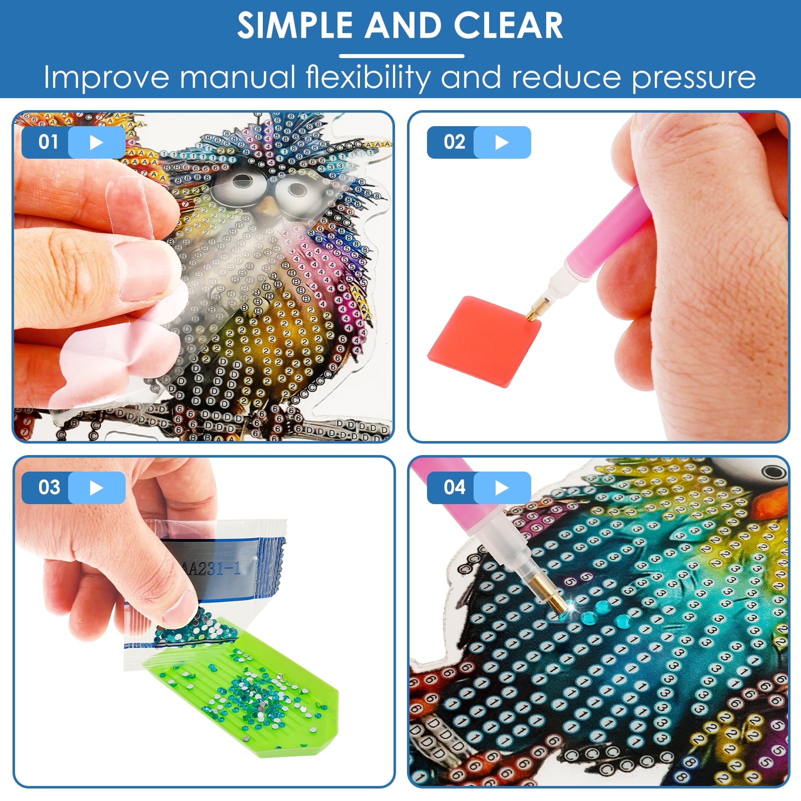 Wekvgz 5D Diamond Painting Ornament Kit, Double Sided Bird Craft Set for Home Decor (Multicolor, 1 Pack) qi3bw