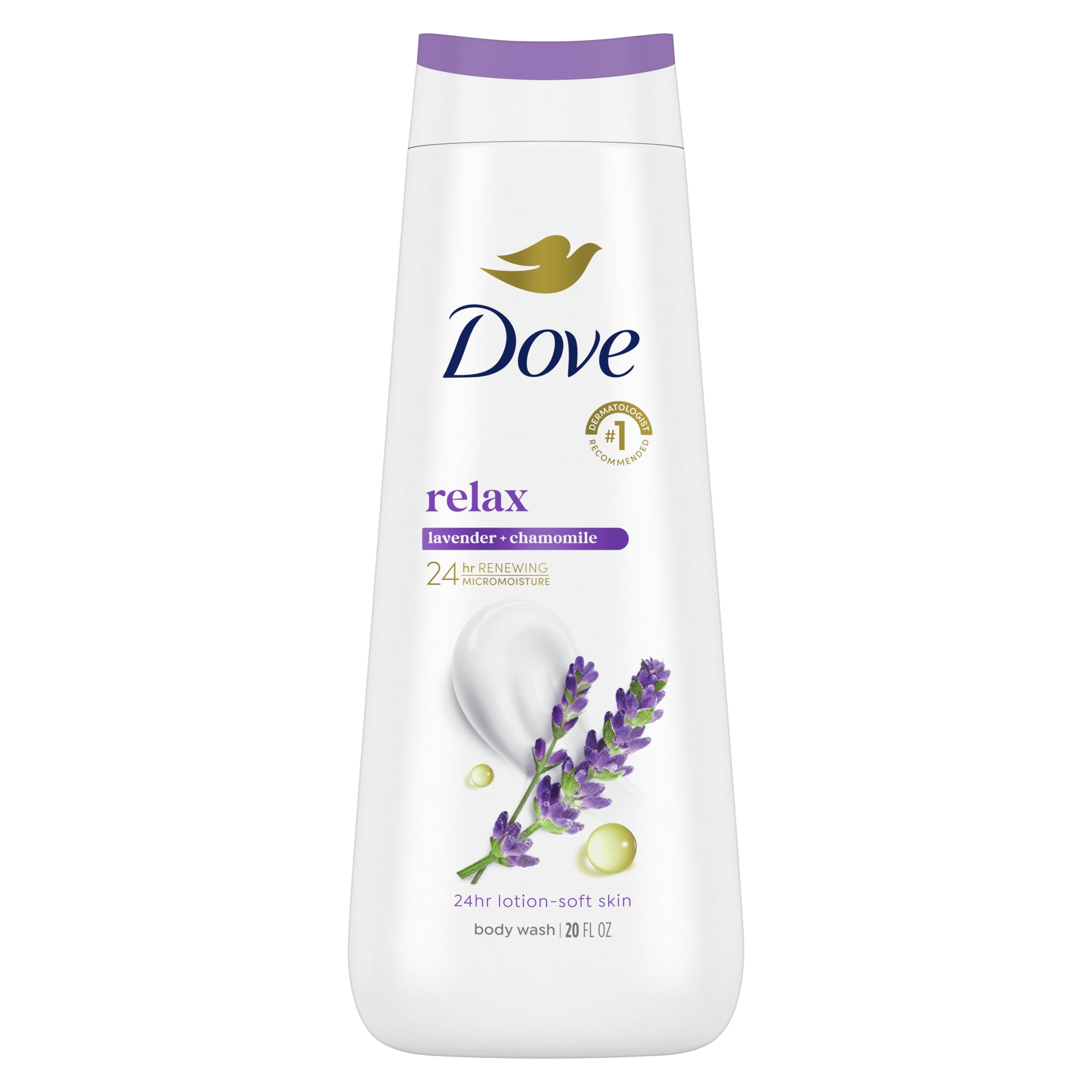 Dove Relaxing Body Wash with Lavender Oil & Chamomile, Moisturizing Cleanser (Lavender, 20 oz) 2toyp