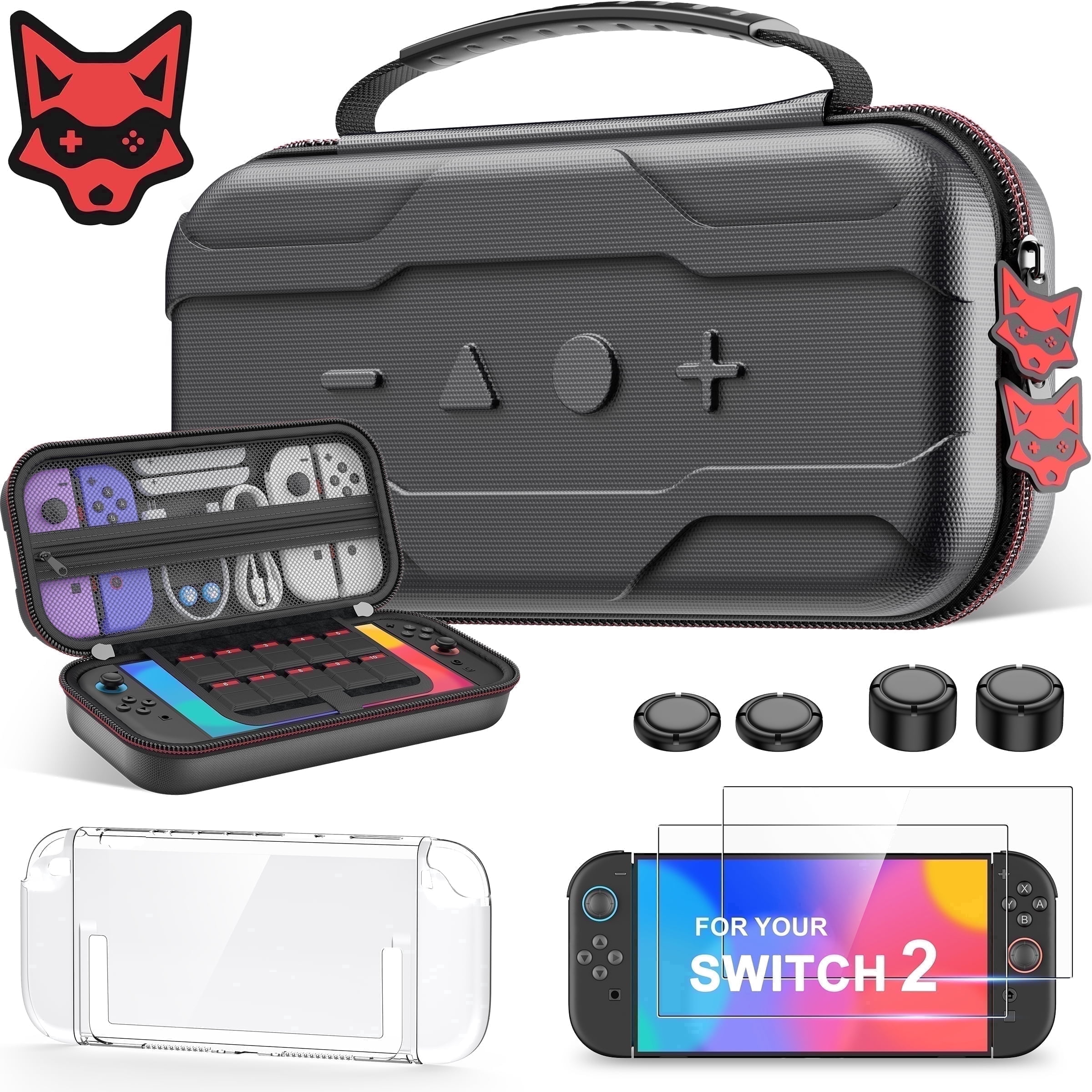 Beboncool Carrying Case for Nintendo Switch 2 with Protective Accessories (Black, 1 Pack) s07vm