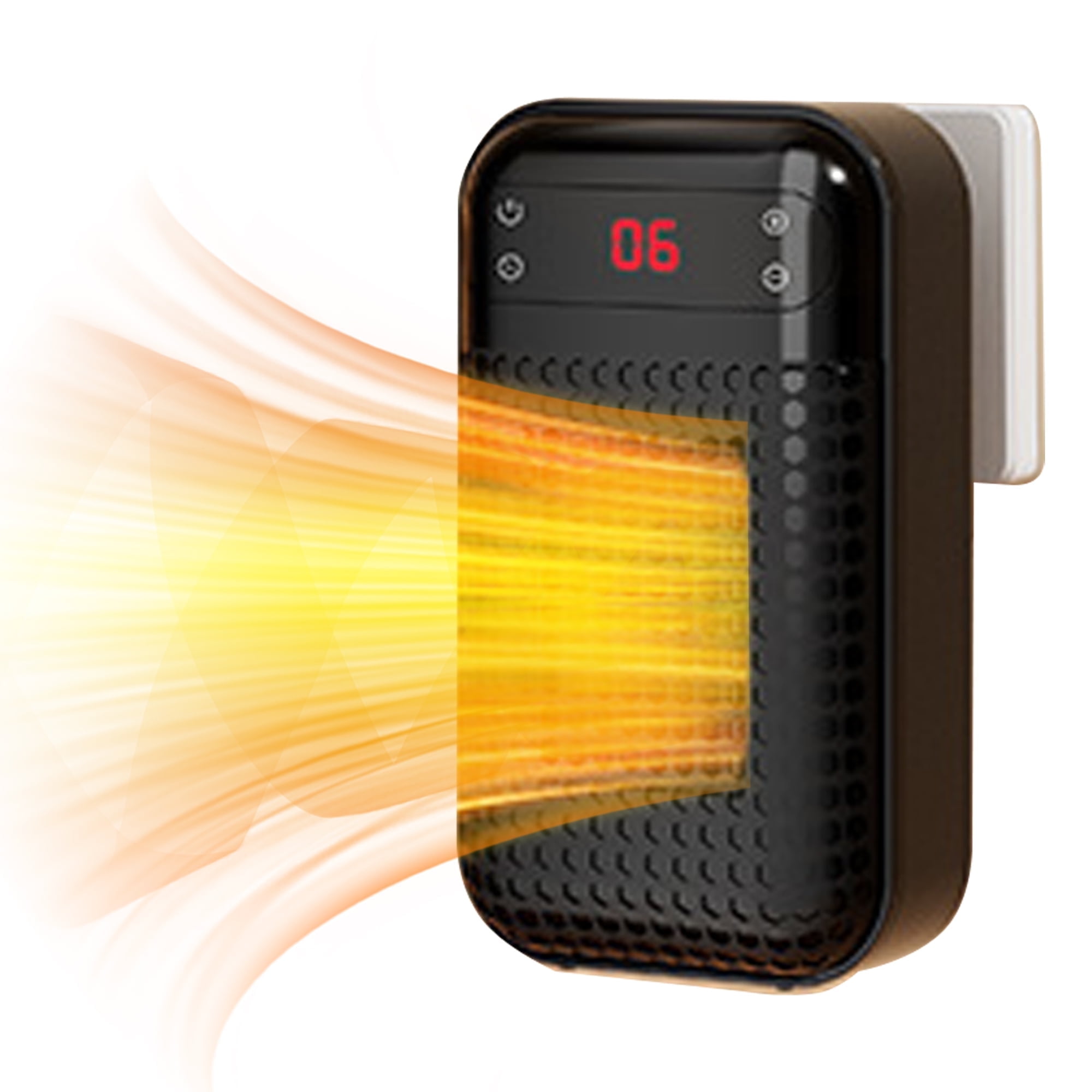 MUSICOZY Portable Electric Wall Space Heater with Adjustable Thermostat and Timer (Black, 500W) nlhj5