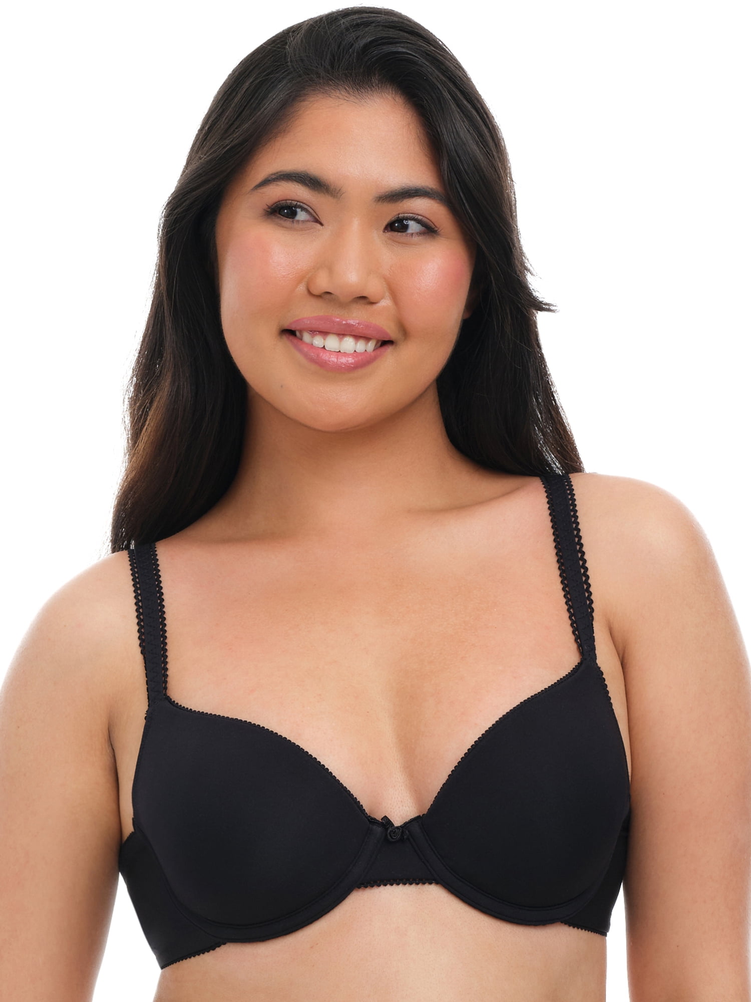 No Boundaries Micro Lightly Lined Demi T-Shirt Bra (Black, 34B) jqok7