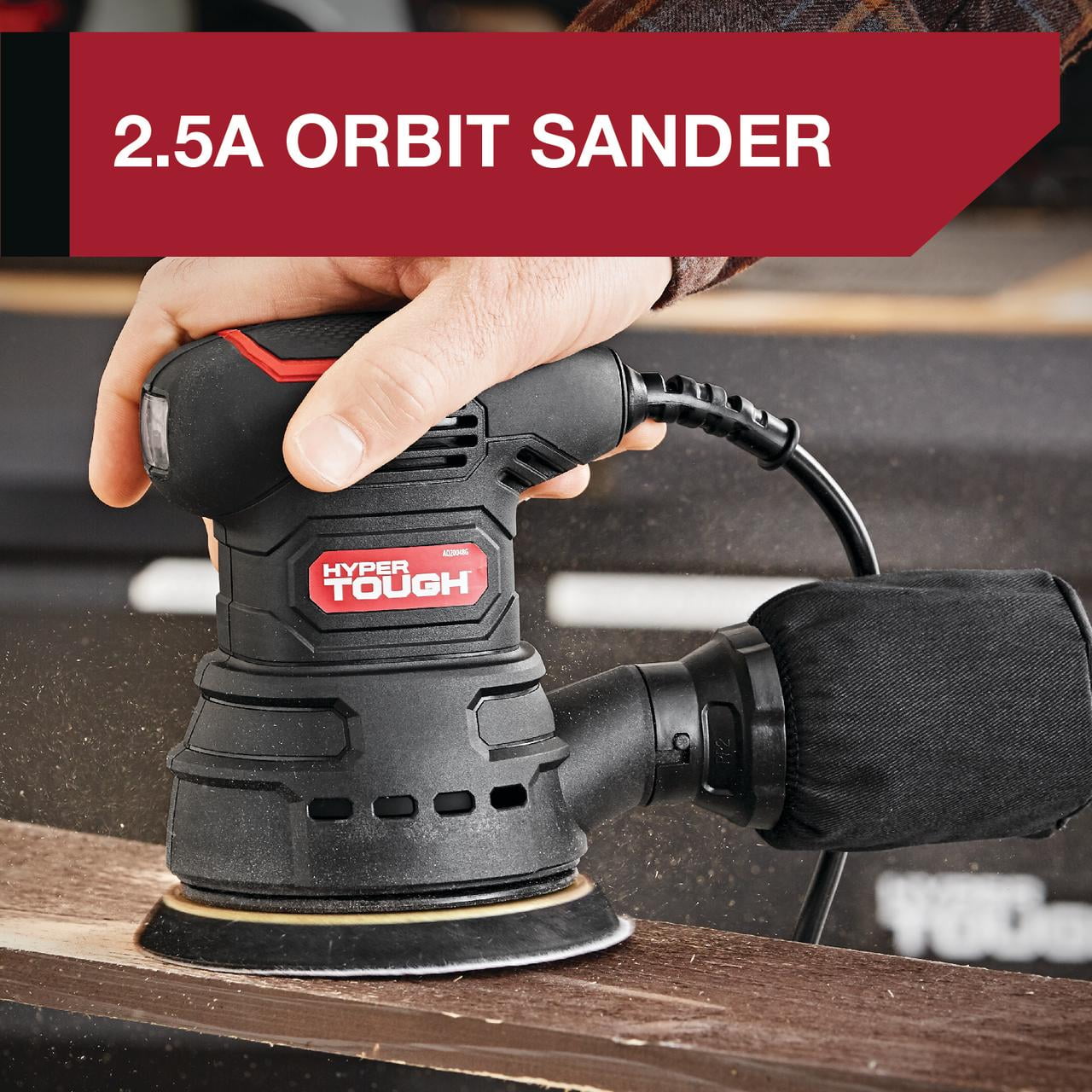 Hyper Tough 2.5 Amp Corded 5 inch Orbital Sander with Dust Collection System and Sanding Sheets (5 in) hva7x