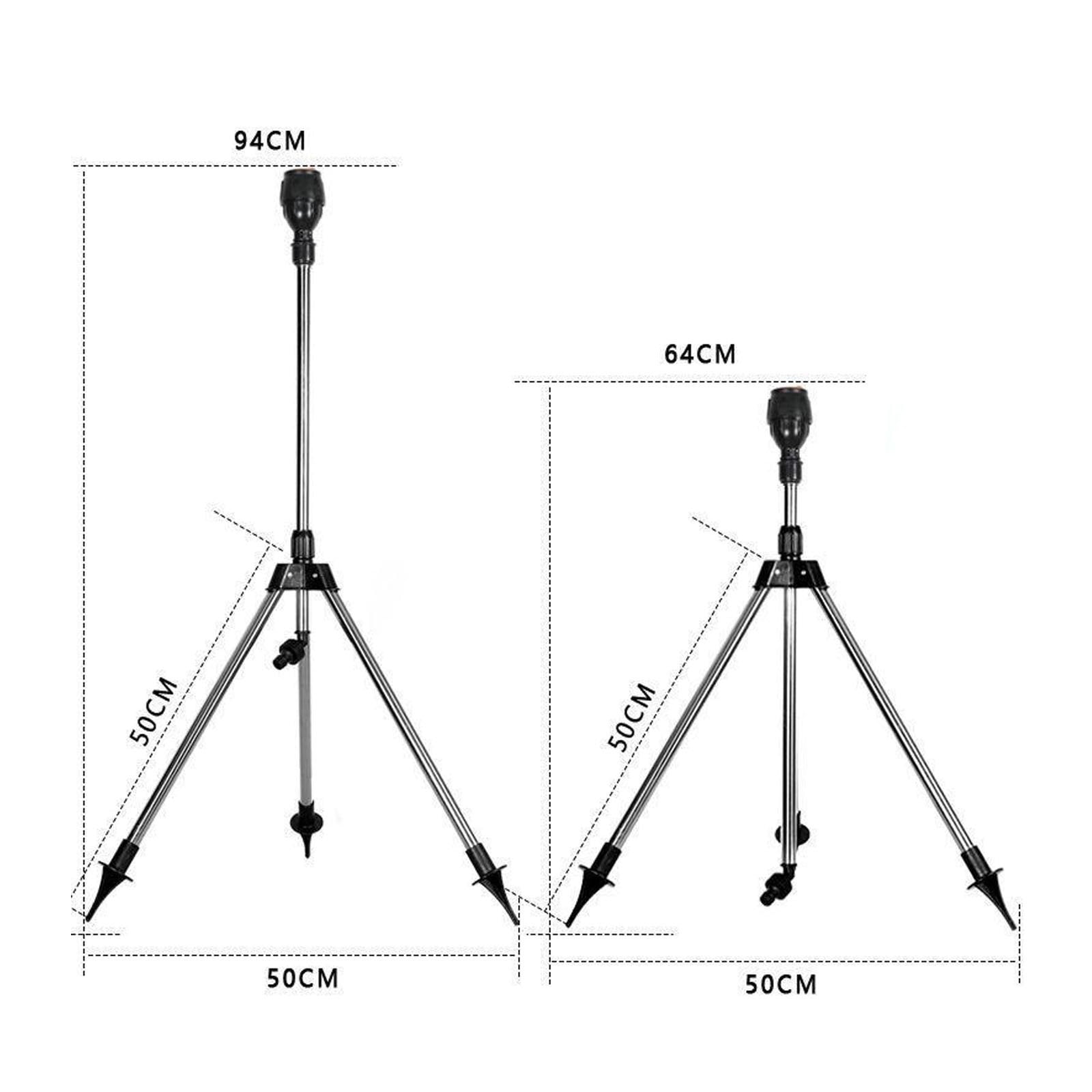 JJBNSH Rotating Tripod Sprinkler System, 360 Degree Automatic Rotary Irrigation Stand with Telescopic Support (Stainless Steel, 1 Pack) tj8b8
