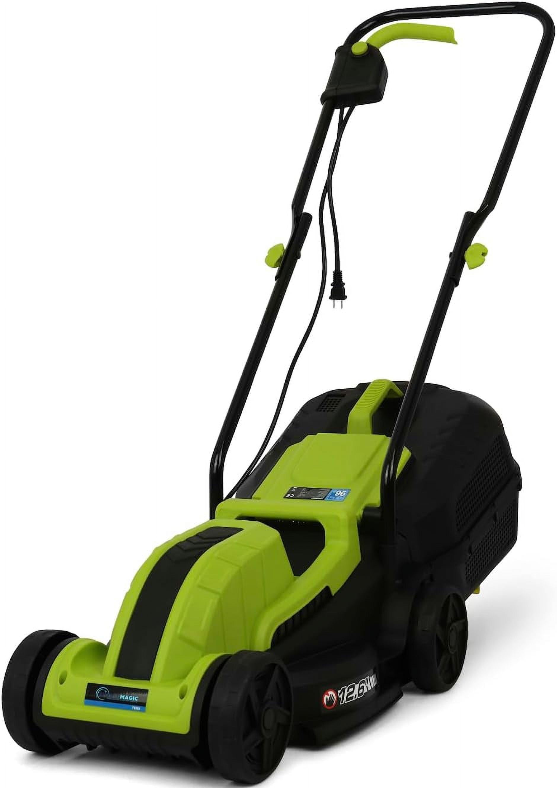 Simpli-Magic Corded Electric Lawn Mower, Lightweight Grass Cutter with Adjustable Cutting Height (Green, 13 in) hr5s6