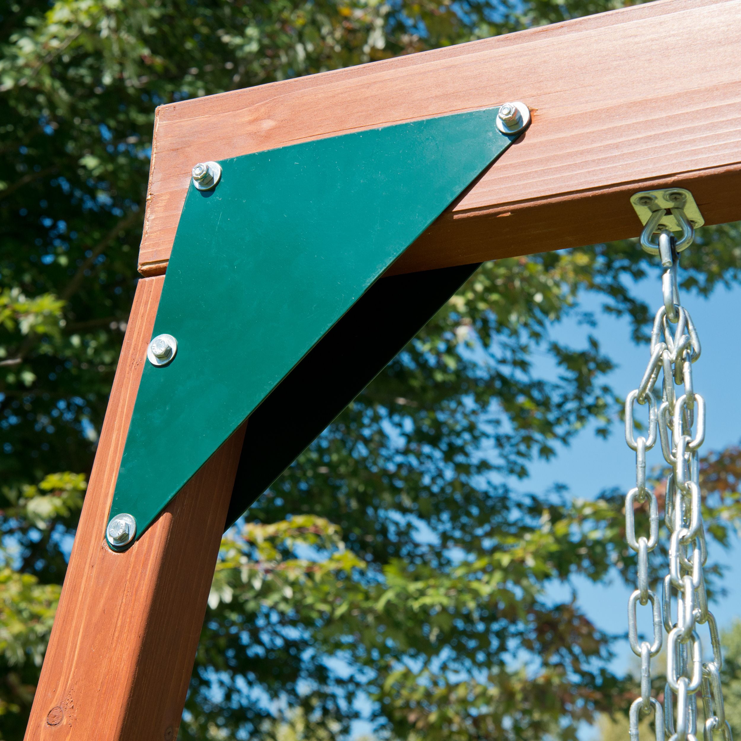 Swing-N-Slide Grandview Twist Wooden Backyard Playground Set with Slides and Monkey Bars (Green, 1 Unit) iqd8n