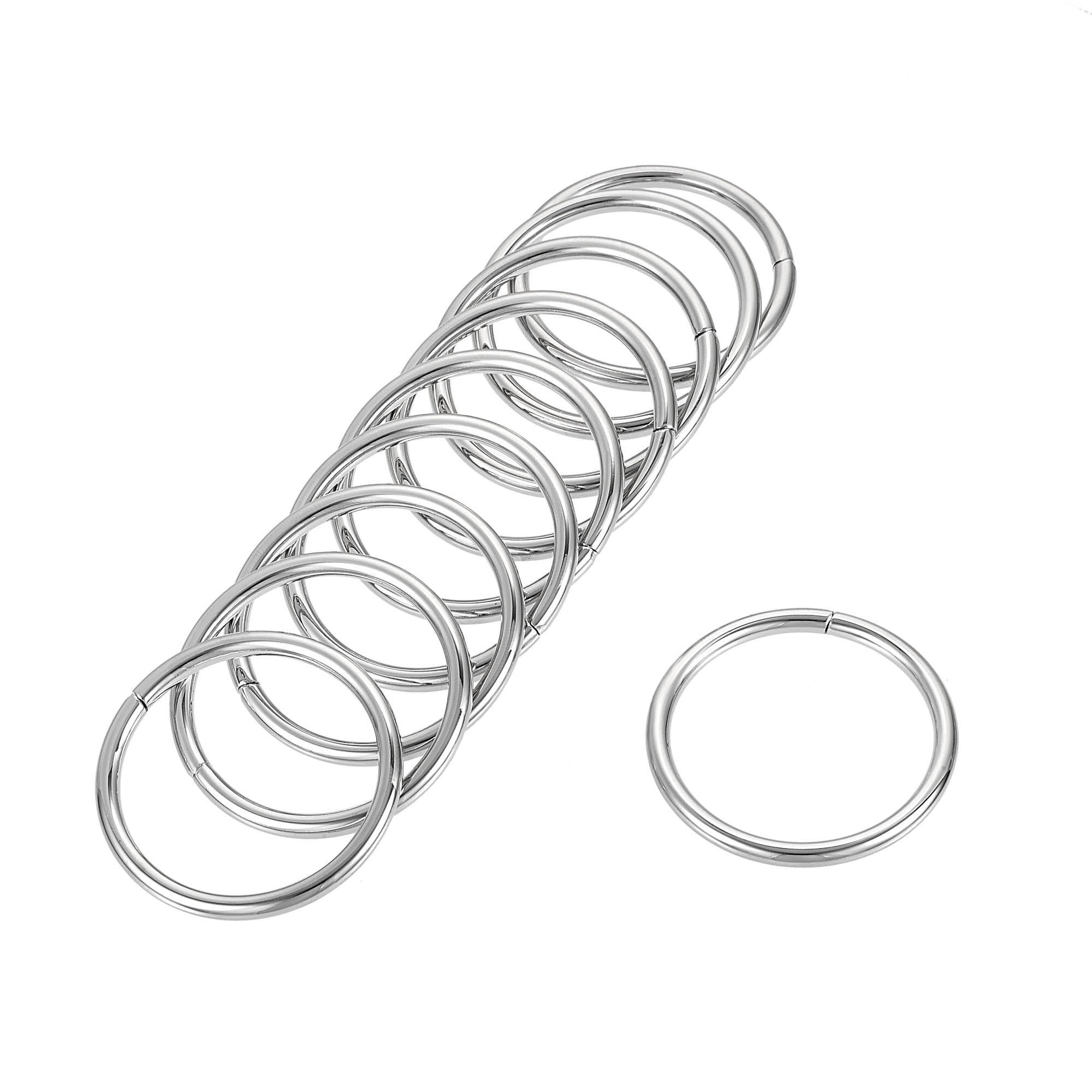 Uxcell Metal O-Rings for DIY Crafts and Hardware Projects (Silver, 1.5 in ID, 15 Pack) 9g21y