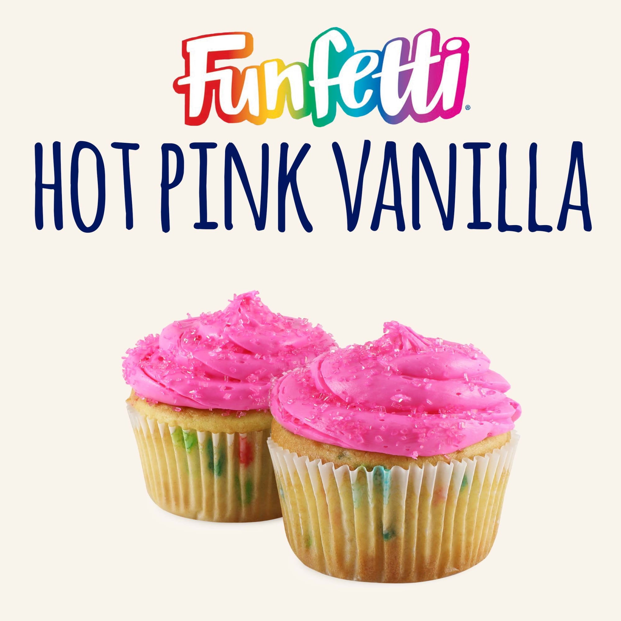 Pillsbury Funfetti Vanilla Frosting with Pink Sprinkles (Hot Pink, 15.6 oz) hynmd