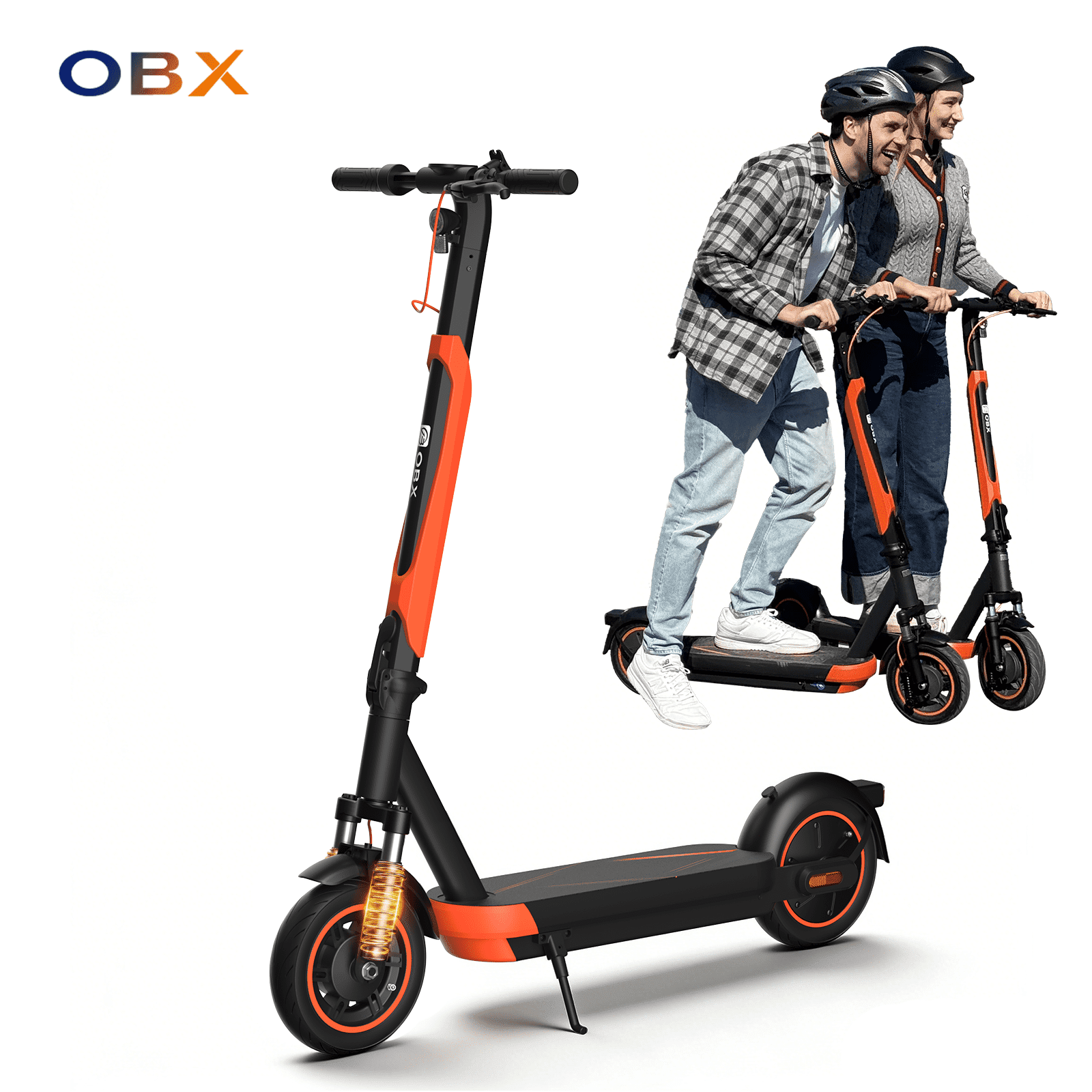 OBX Electric Scooter for Adults, 21MPH 800W Motor, 22 Mile Range, Folding Commuter E-Scooter (Orange, 10 in Tires) xu7zr