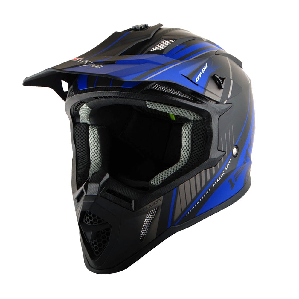 1Storm Adult Motocross Helmet for ATV BMX Dirt Bike Racing (Storm Blue, Large) m65dr