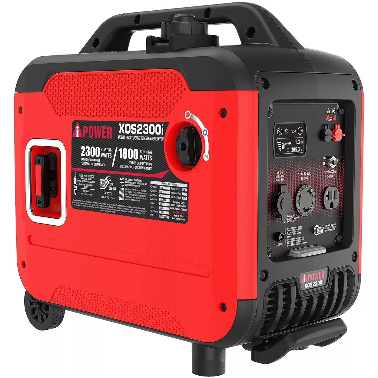 A-iPower 2300 Watt Portable Inverter Generator with CO Sensor (48.5 lb, 20.1 in x 20 in x 20.7 in) z74eq