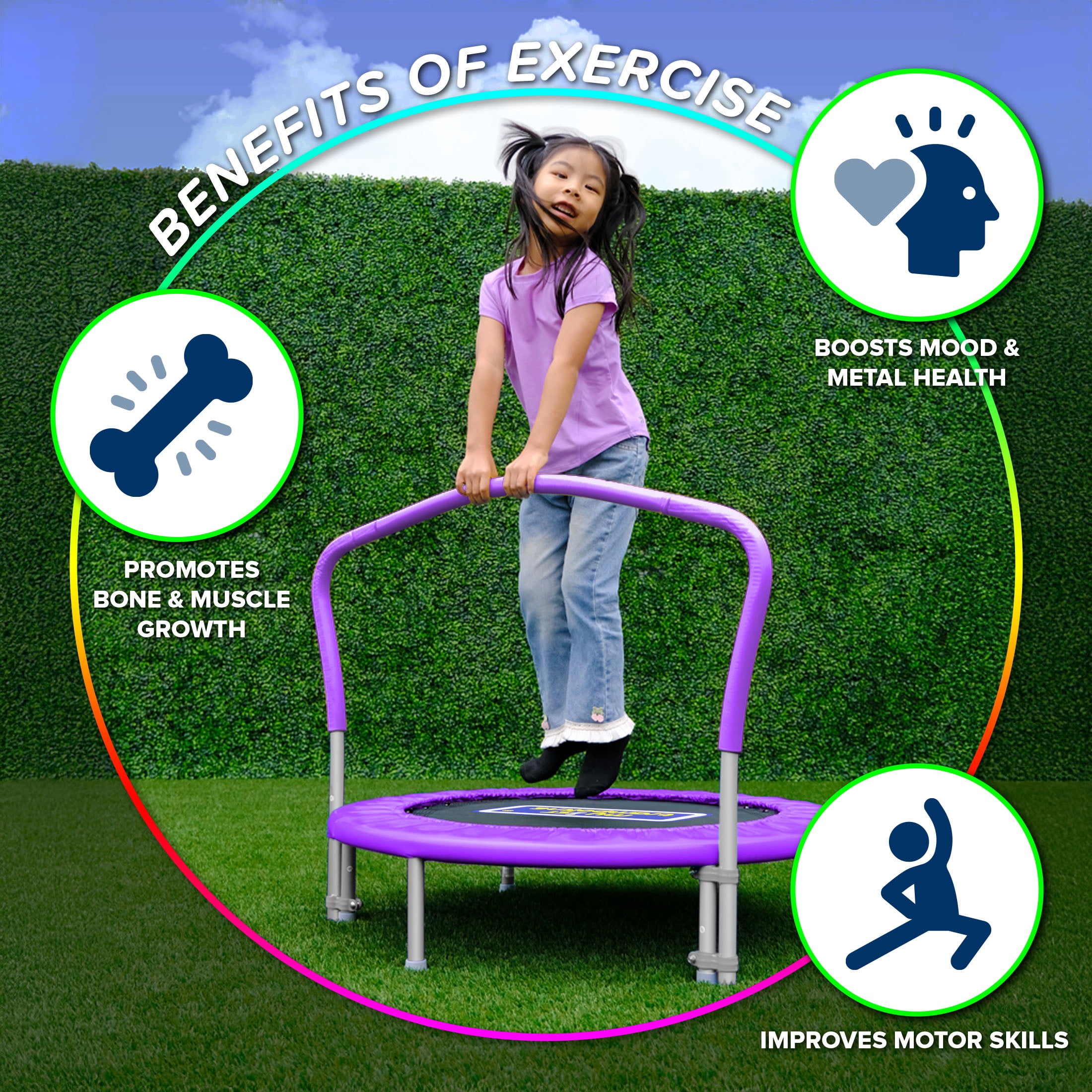Bounce Pro My 1st Trampoline Indoor Outdoor Mini Rebounder with Padded Cover (Purple, 36 in) hkup4