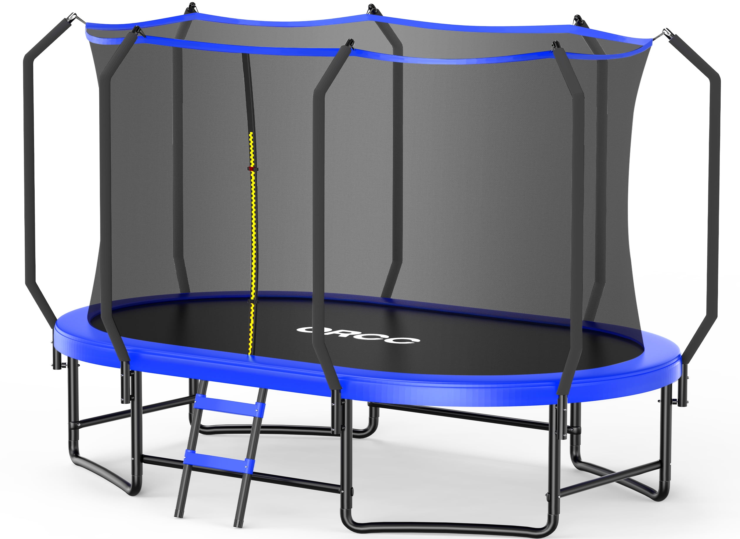 ORCC Heavy-Duty Oval Trampoline with Safety Enclosure, Reinforced Steel Frame for Kids and Adults (Blue, 8 ft x 13 ft) luta6