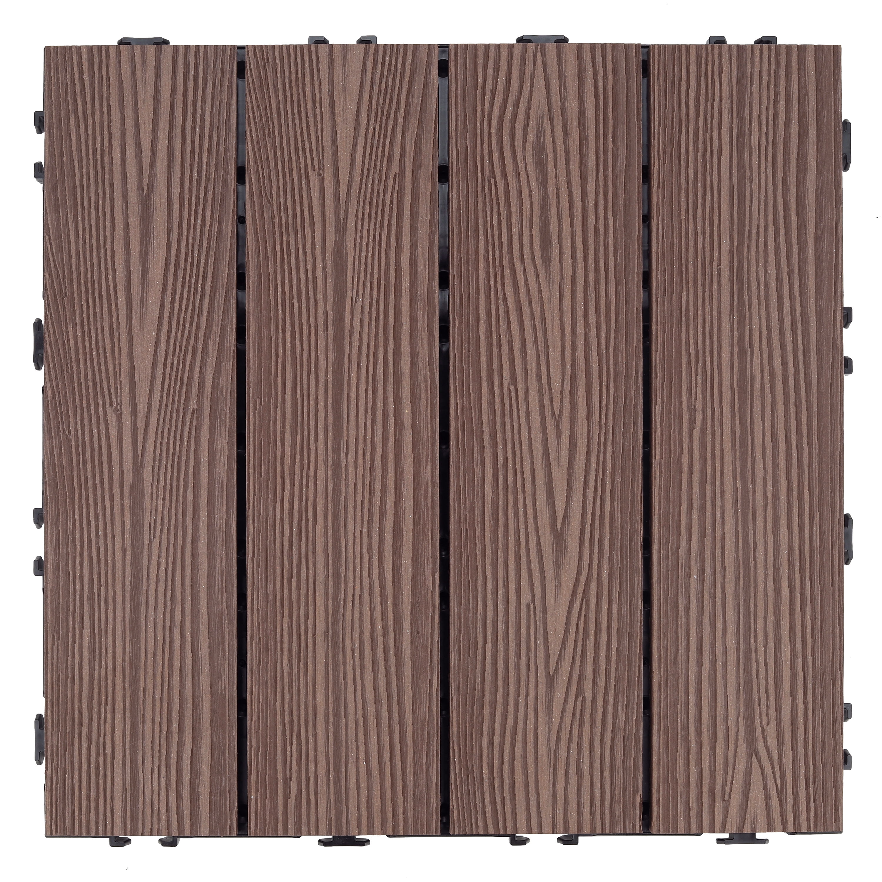 Design House Interlocking Wood Composite Deck Tiles (Russet Canyon Brown, 12 in x 12 in, 6-Pack) kihp4
