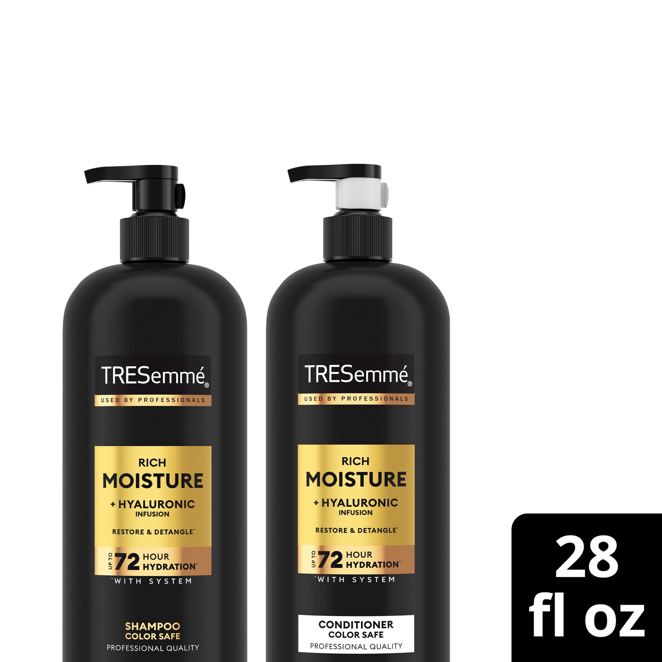 TRESemmé Rich Moisture Shampoo and Conditioner Set for Dry Hair with Vitamin E and Biotin (28 fl oz, 2 Count) b87gh