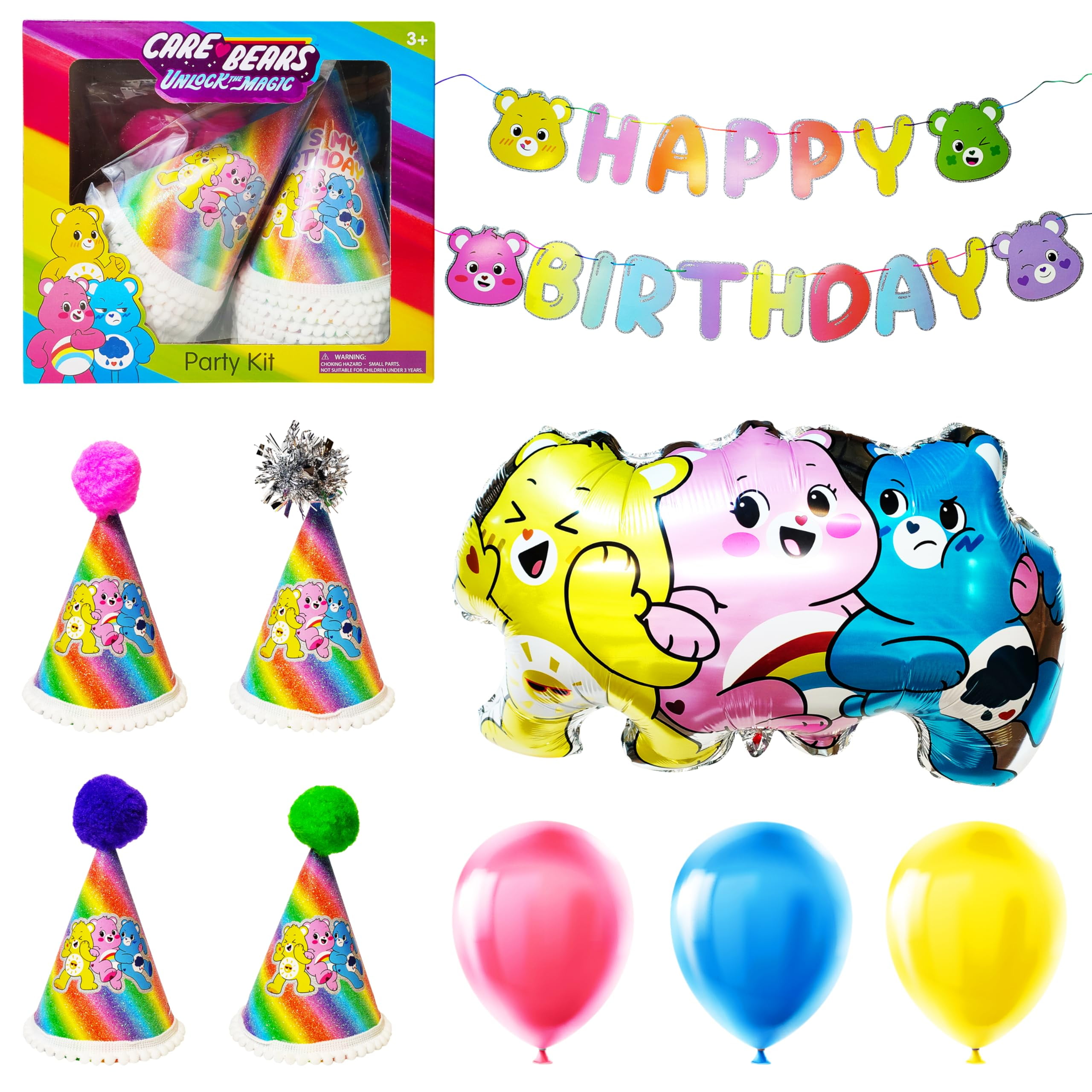 LUV HER Care Bears Birthday Party Supplies Set (31 Piece Kit, Multicolor) wa0vw
