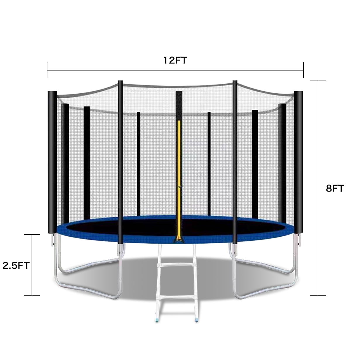 Segmart 12 ft Outdoor Trampoline with Basketball Hoop, Ladder, and Safety Enclosure Net (Blue, 12 ft) nx8ip