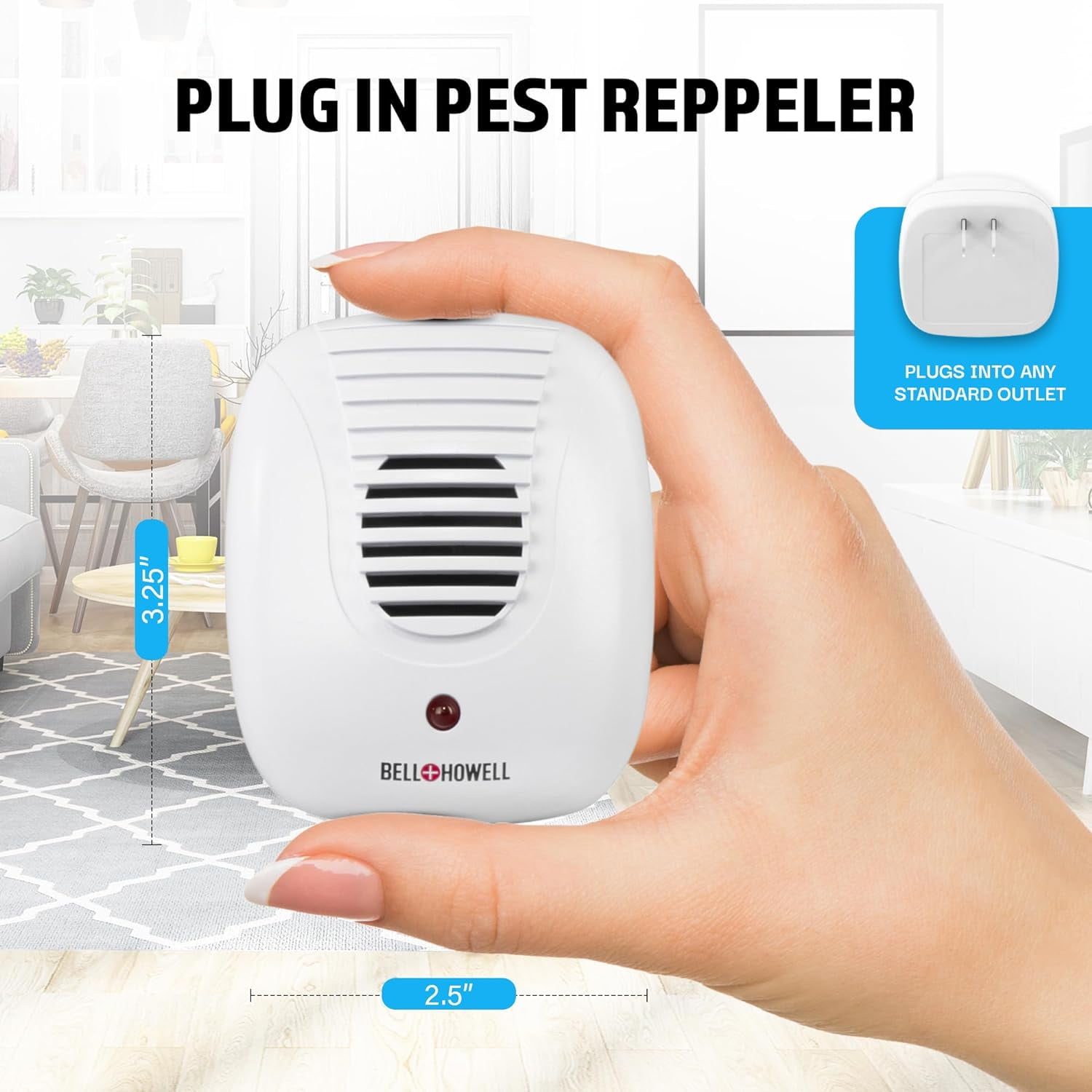 Bell + Howell Ultrasonic Pest Repeller (White, 4-Pack) bun8k