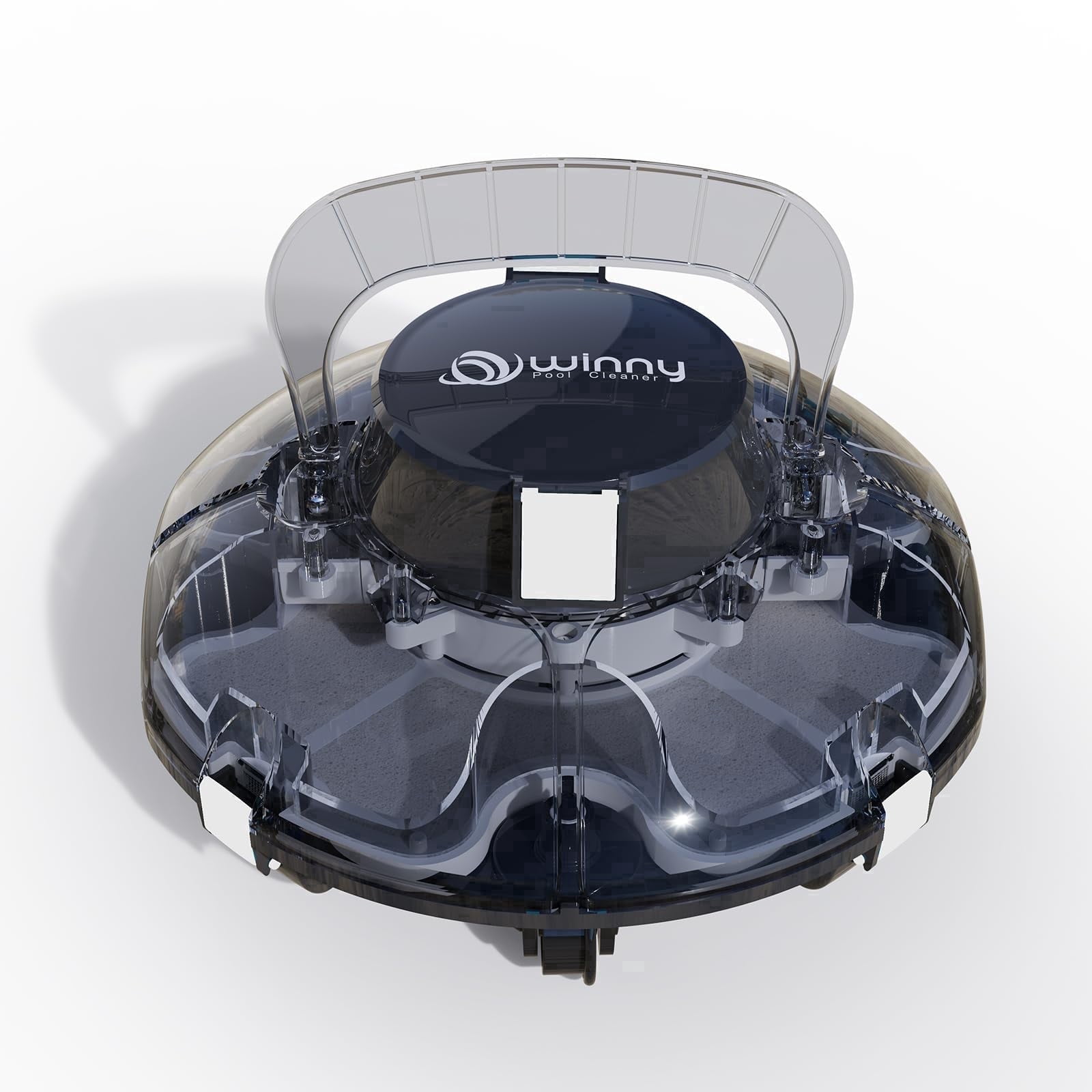 WYBOT Cordless Robotic Pool Cleaner, Automatic Vacuum for Above-Ground Pools (Transparent Black, 645 sq. ft.) 0b581