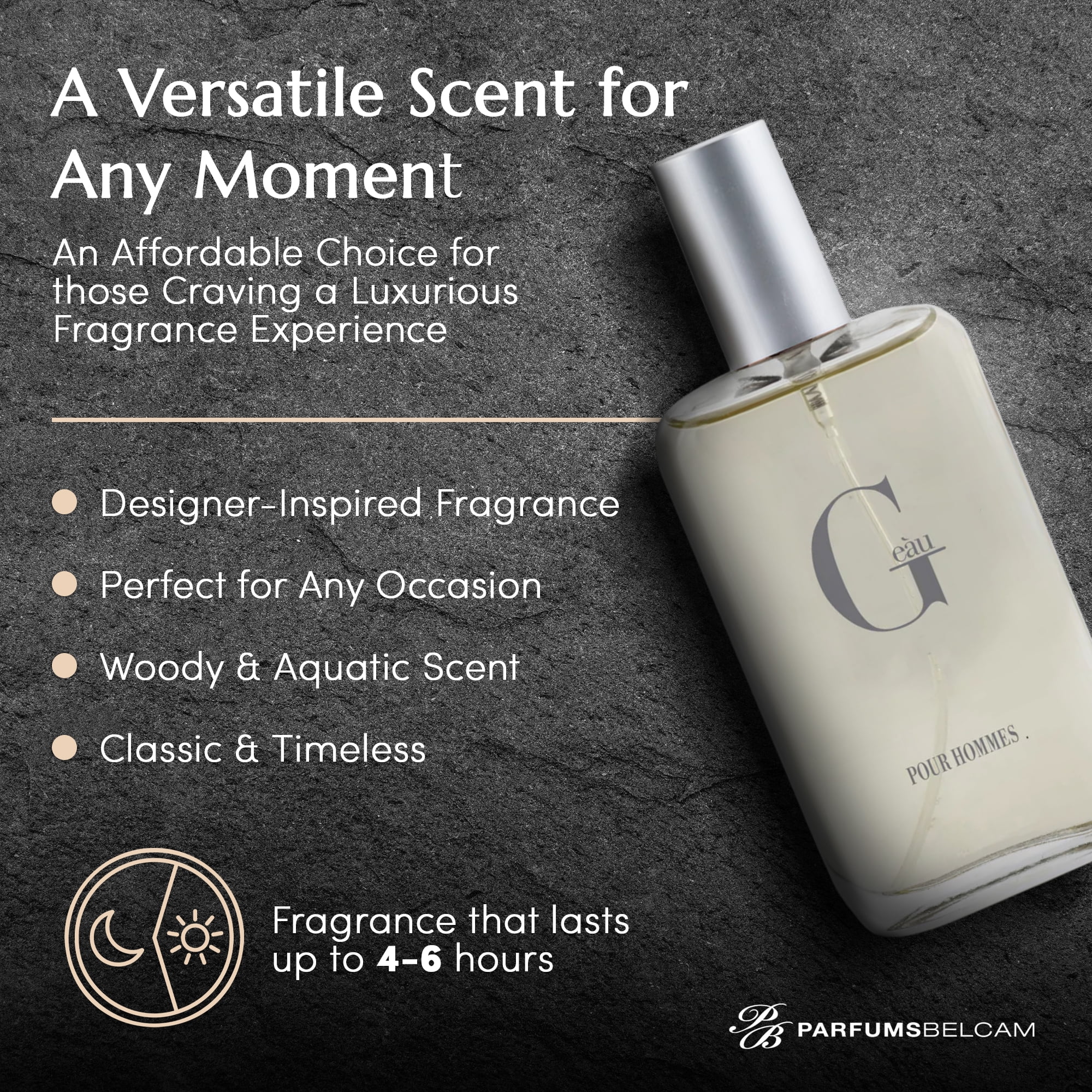 Belcam G’eàu Eau De Toilette Men’s Cologne, Long-lasting Fragrance (3.4 fl oz) 1zse2