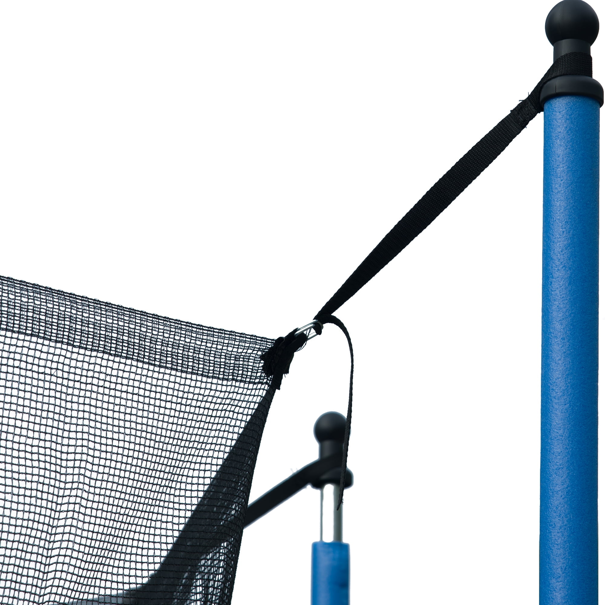 Triple Tree 14ft Outdoor Recreational Trampoline with Basketball Hoop, Safety Enclosure Net, and Ladder (Blue, 14ft) c39gy