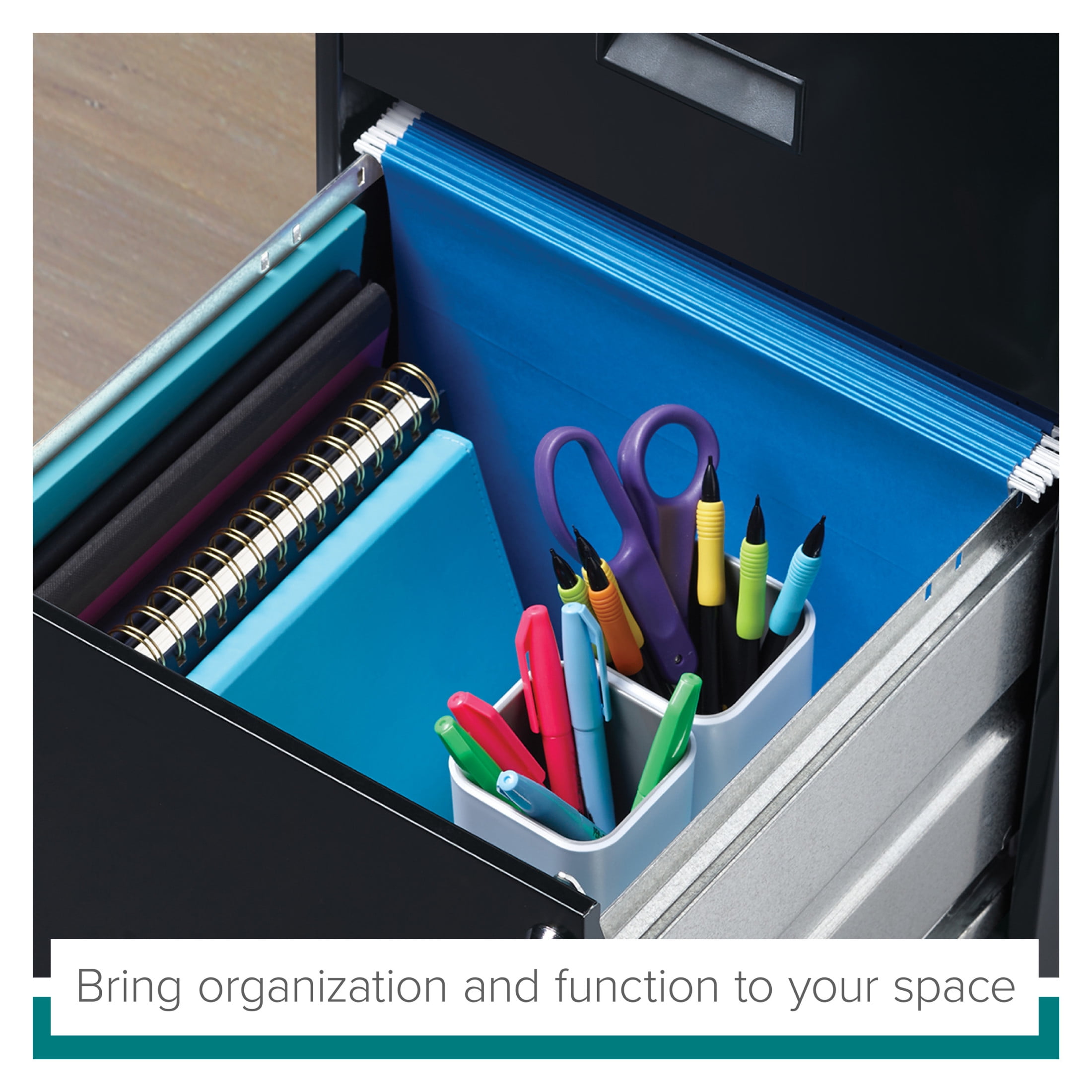 Space Solutions 2-Drawer Vertical File Cabinet for Letter-Size Hanging Folders (Black, 18 in Deep) 47eyl