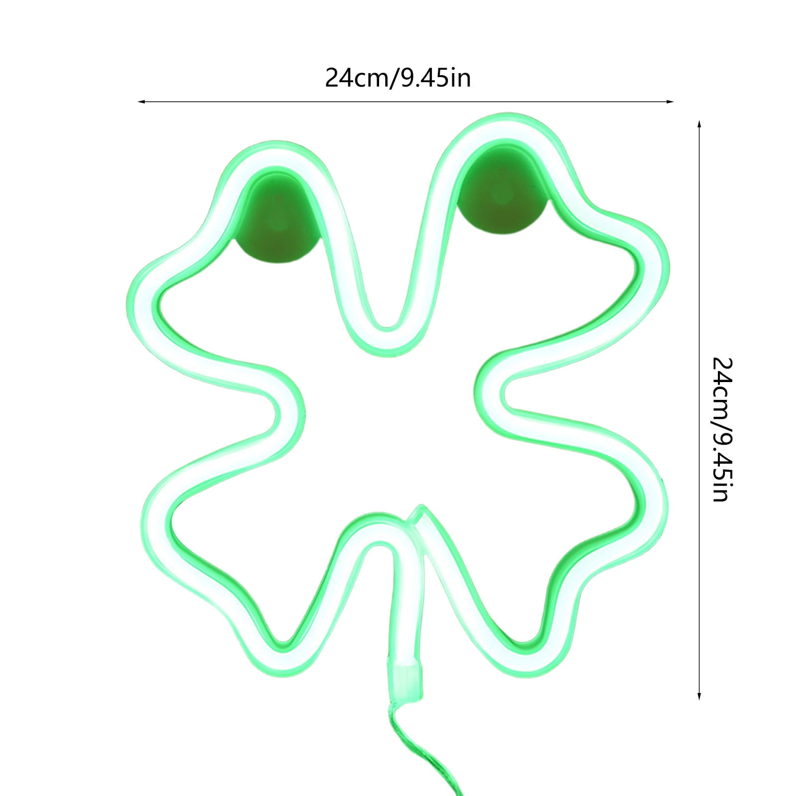Dwellis St. Patrick's Day LED Hanging Clover Light, Shamrock Window Decor with Suction Cups (Green, 1 Count) blky1