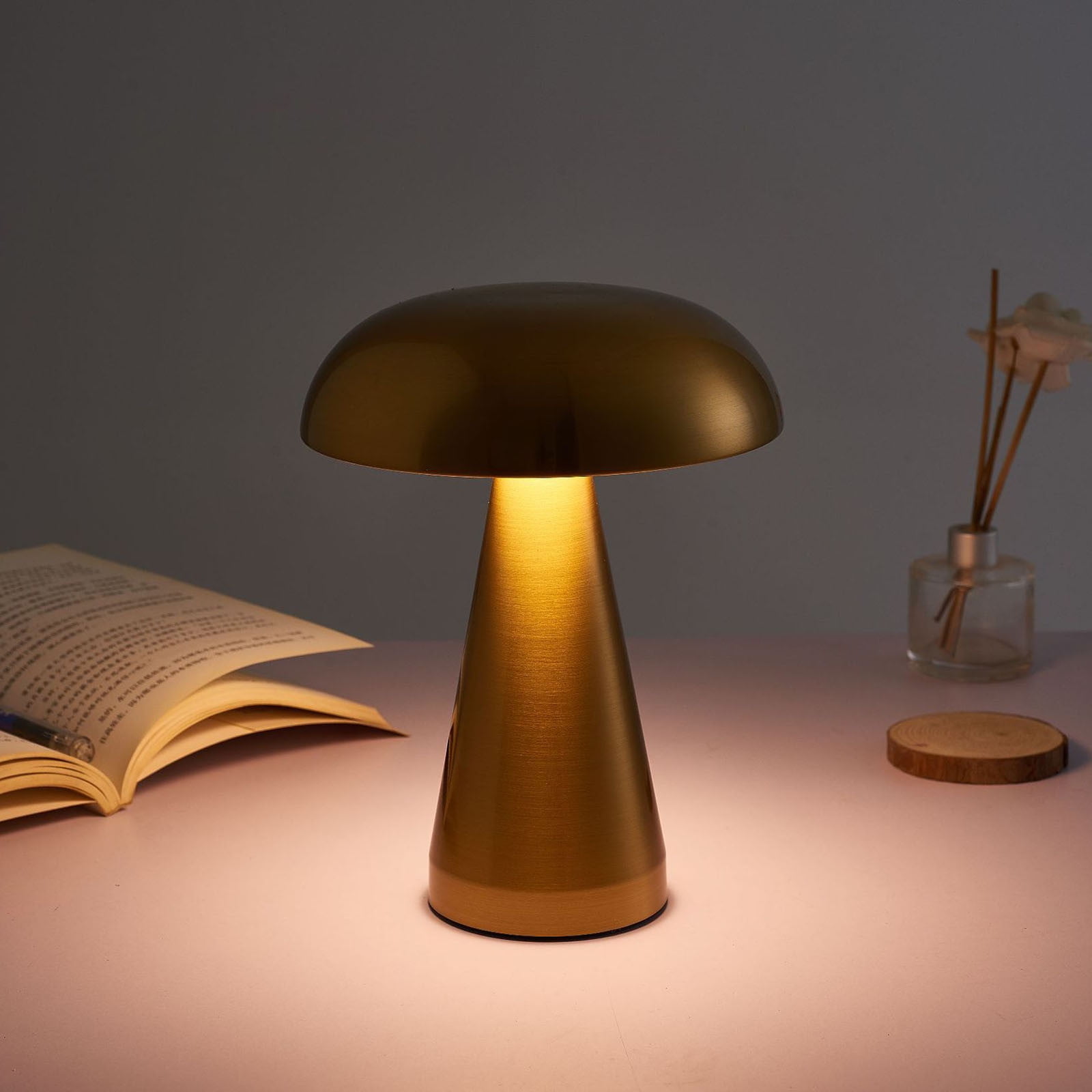 Lignoak LED Bar Table Lamp Cordless Rechargeable Night Light for Bedroom and Patio (Gold, 11 in) lirpq