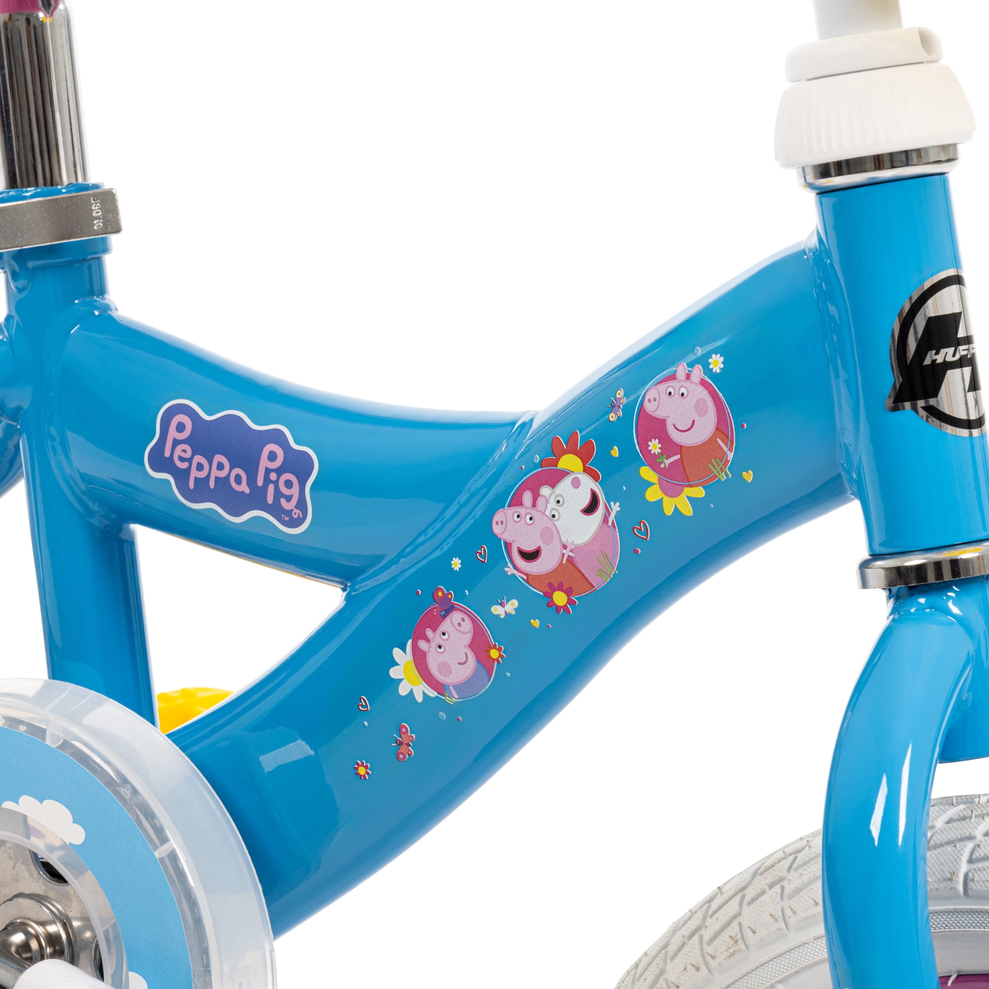 Huffy Peppa Pig Kids Bike with Training Wheels and Basket (Blue, 12 in) b0bp0