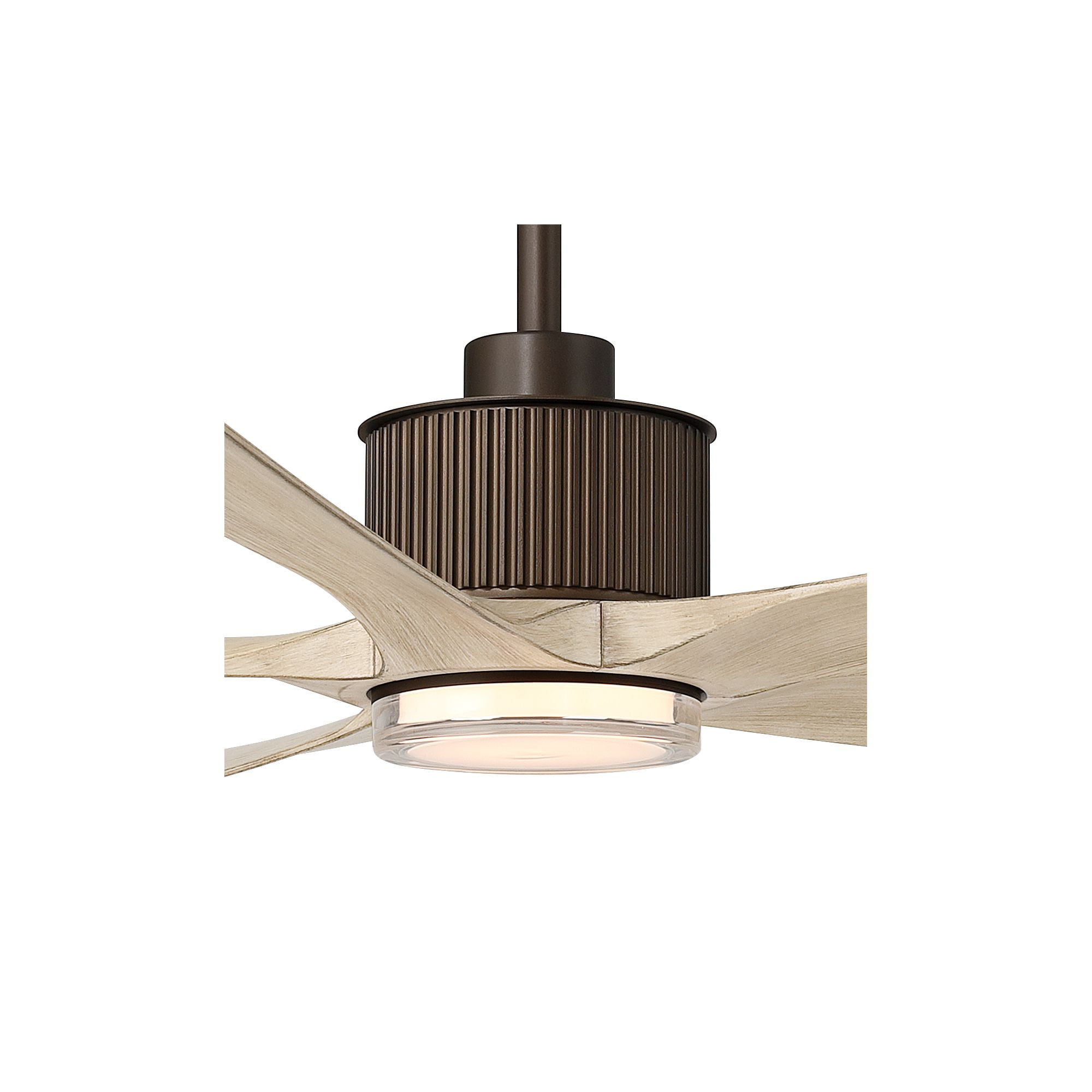 Casa Vieja Hex LED Ceiling Fan with Remote, Bronze Motor and White Oak Blades (60 in) 6hlbs