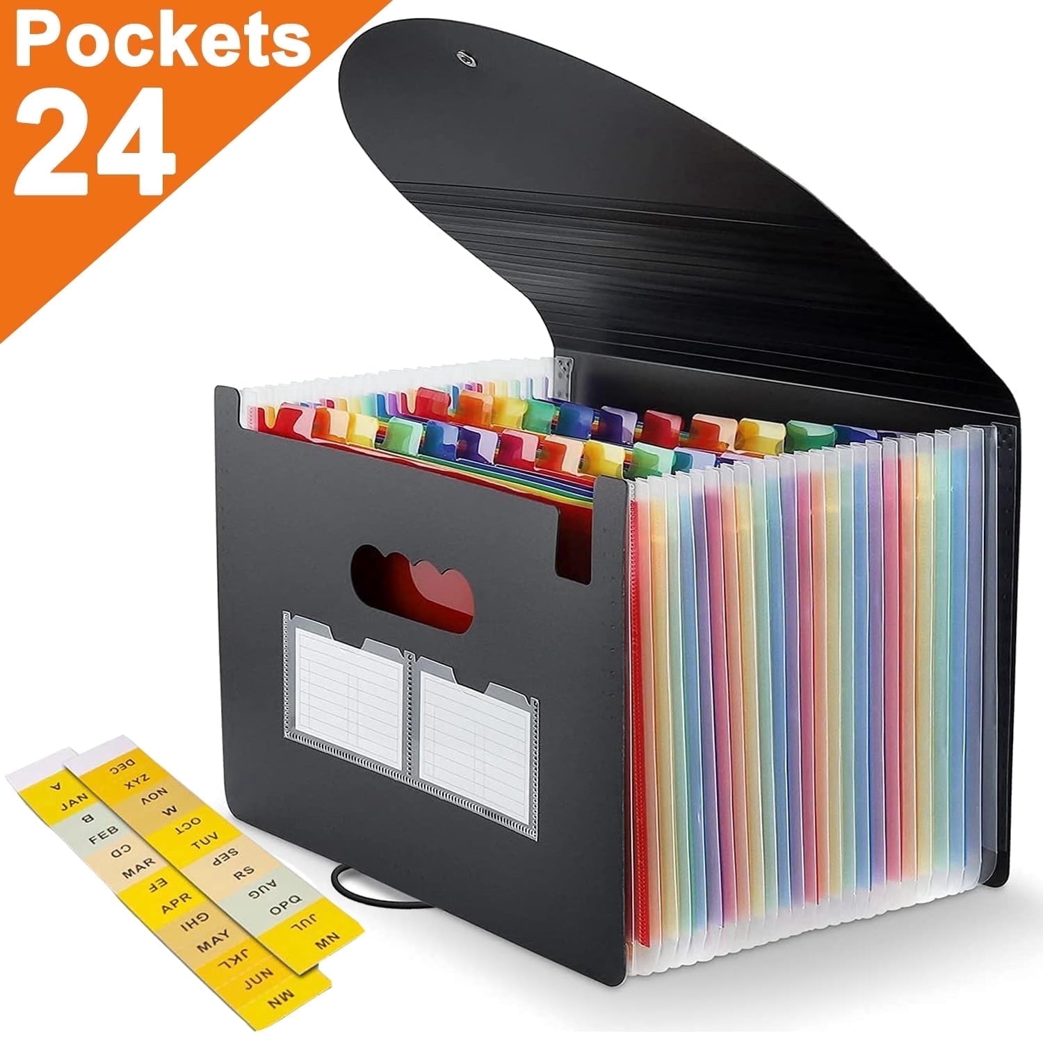 PHANCIR 24-Pocket Expanding File Organizer with A-Z and Month Tabs (Multicolor, 13 in x 9 in) c94c2