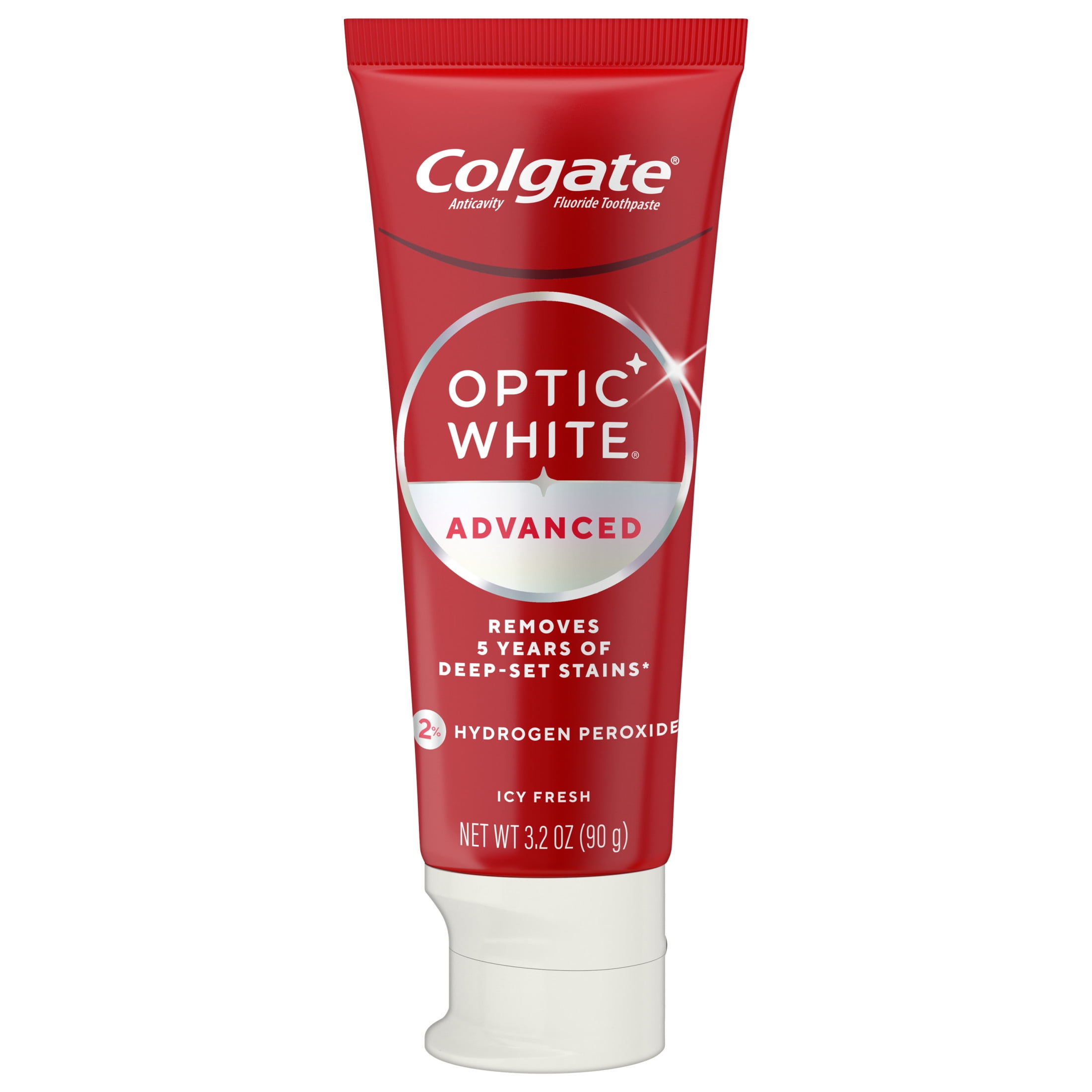 Colgate Optic White Advanced Teeth Whitening Toothpaste, Enamel-Safe Formula (Icy Fresh, 3.2 oz) s5pi5