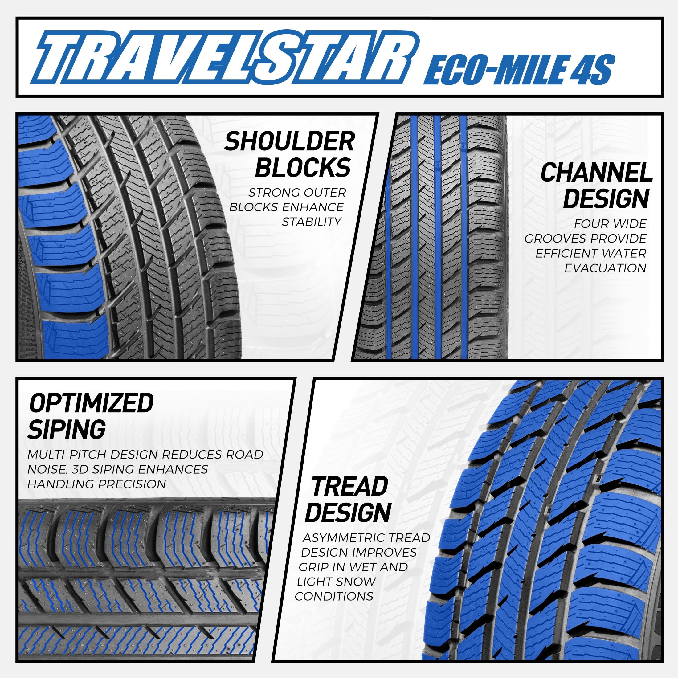 Travelstar ECO-MILE 4S All-Weather Passenger Tire (205/60R16 92H) irtzd