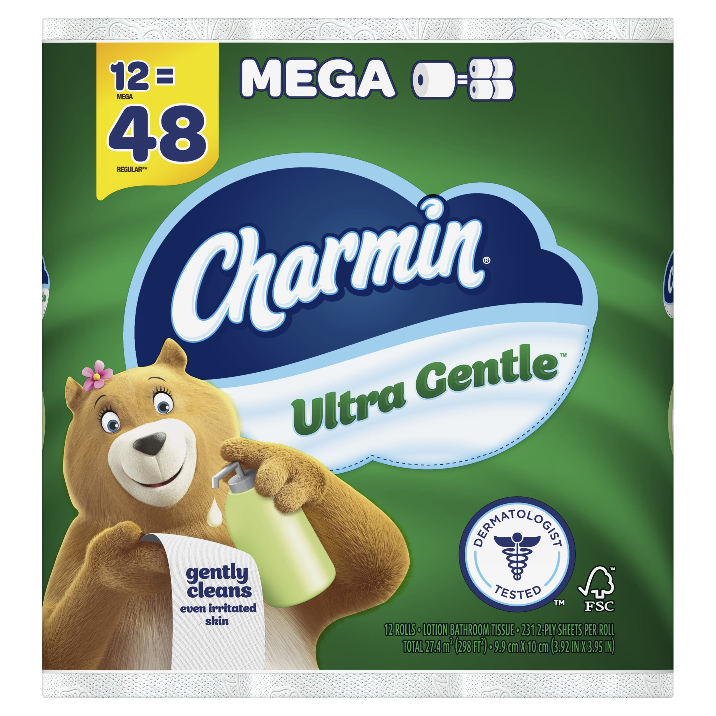 Charmin Ultra Gentle Toilet Paper (White, 12 Mega Rolls) u6a2c