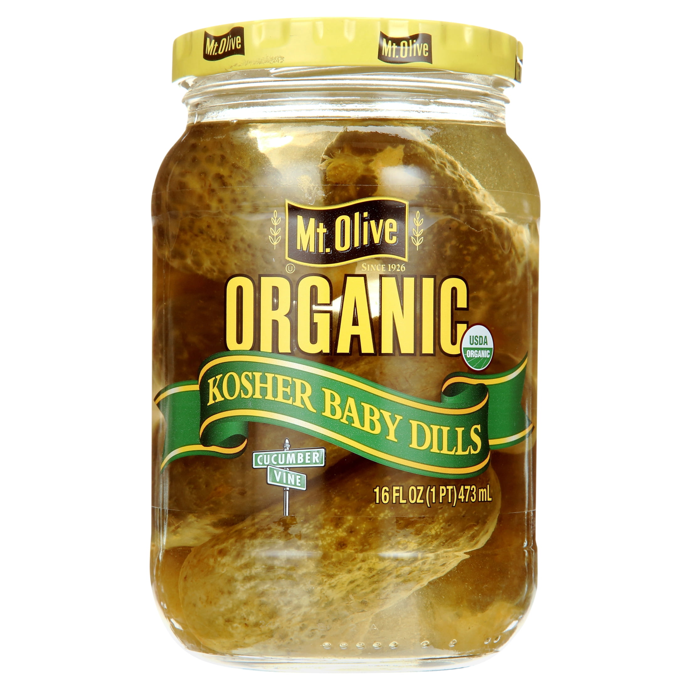 Mt. Olive Organic Kosher Whole Baby Dill Pickles (3 Pack, 16 fl oz) 2r01w