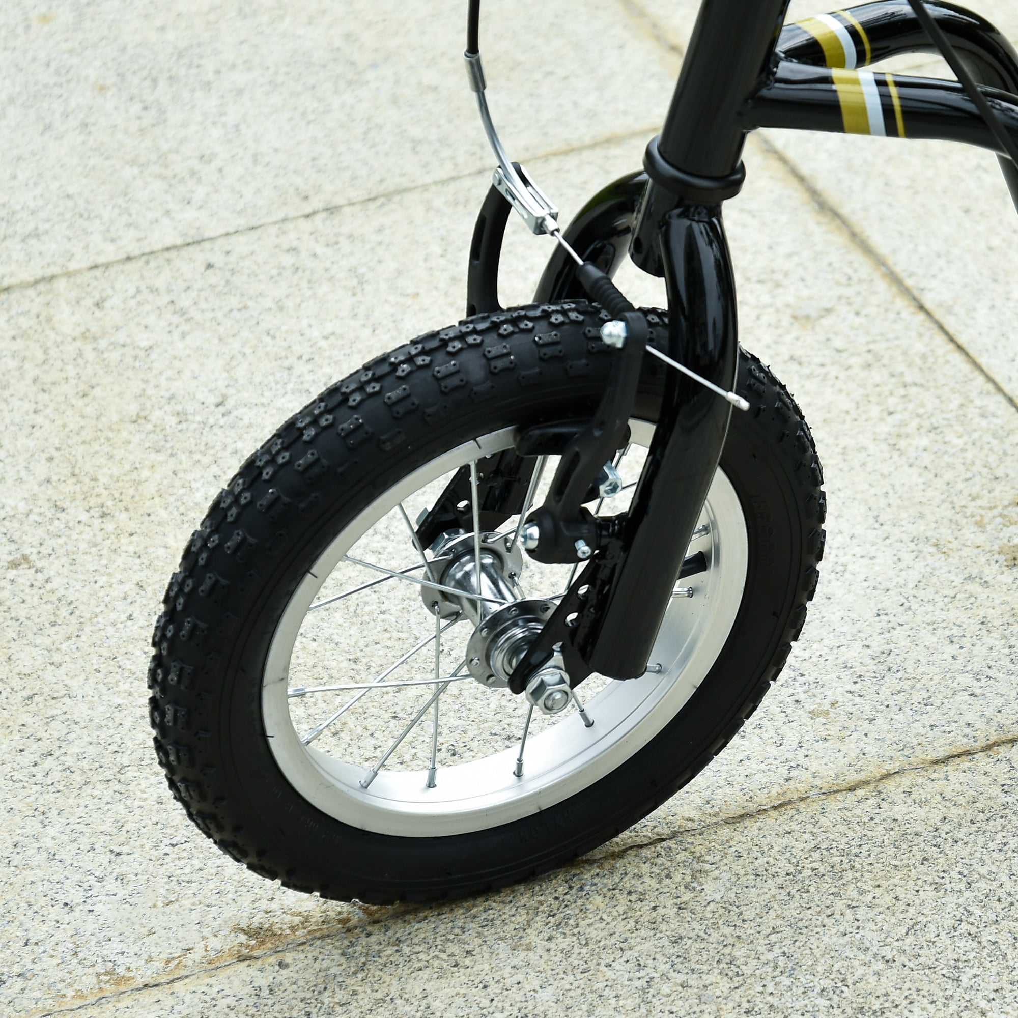 Aosom Youth Kick Scooter with Dual Caliper Brakes and Adjustable Handlebar (Black, 47.25 in L) ce4lw