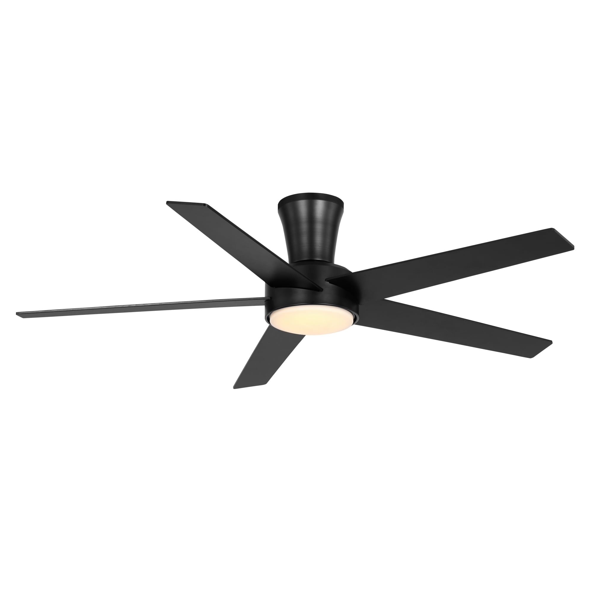 Mainstays 52-Inch Low-Profile DC Ceiling Fan with Integrated LED Light and Remote Control (Black, 52 in) 5s4jt