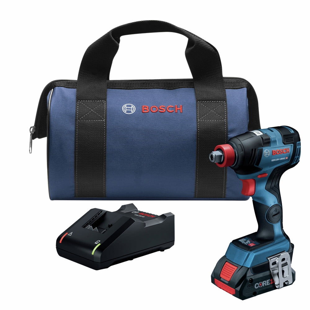 Bosch GDX18V-1800CB15-RT 18V EC Brushless Two-In-One Cordless Impact Driver Kit (Refurbished, 4 Ah) y5oki
