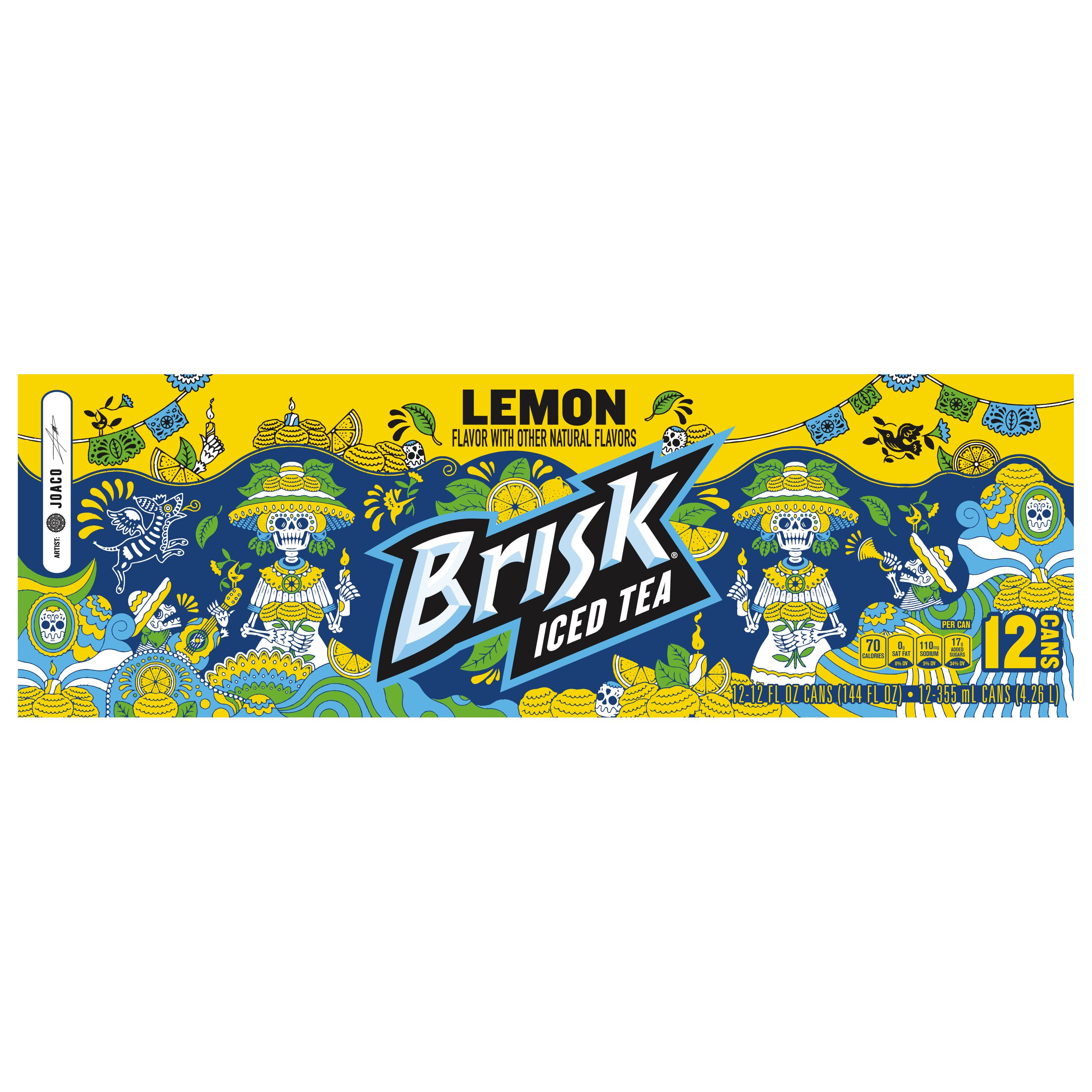 Brisk Lemon Iced Tea Refreshing Citrus Flavored Beverage (12 fl oz, 12 Pack) 5y2yv