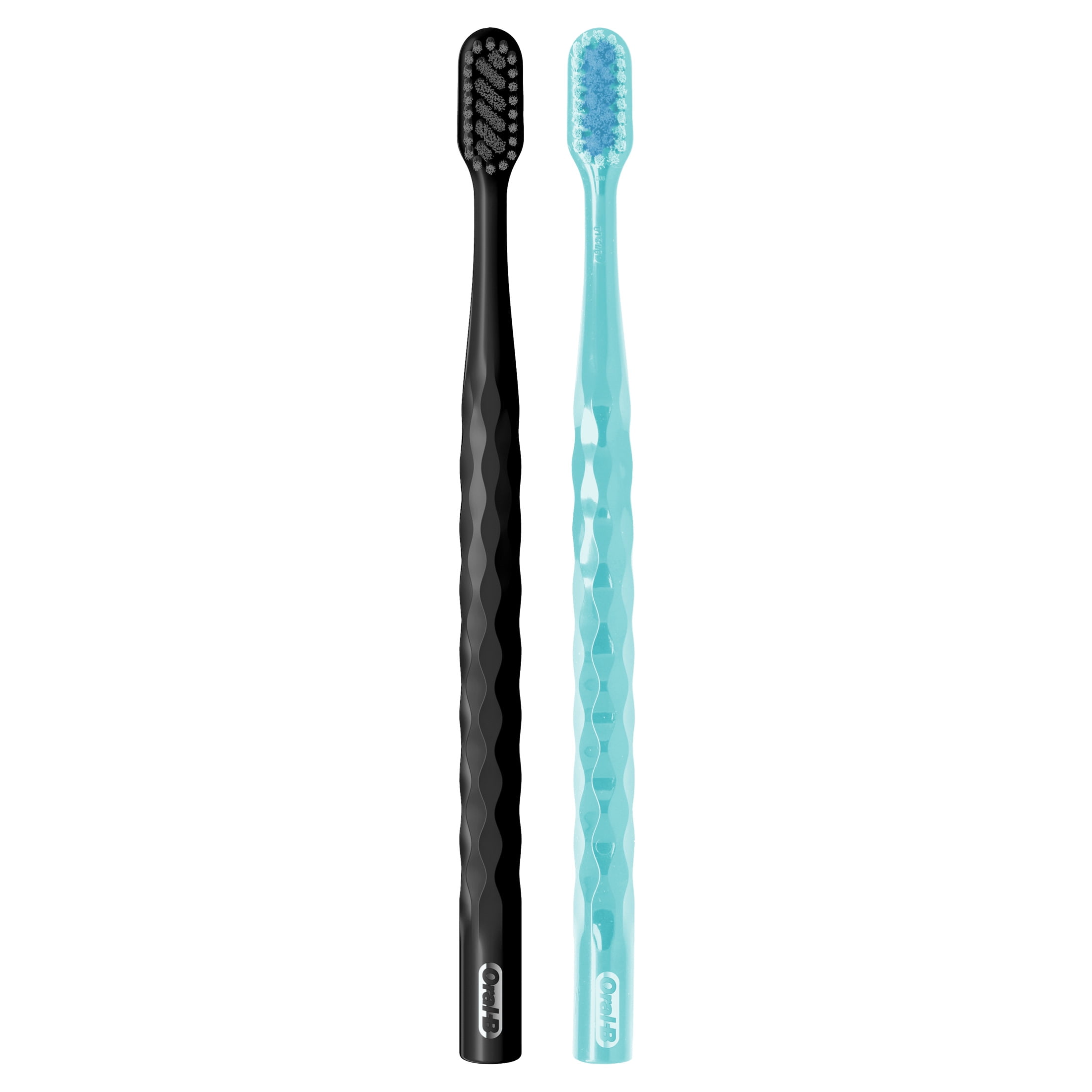 Oral-B Pro Whitening Brilliance Manual Toothbrush, Extra Soft Bristles (Black and Teal, 2 Count) zijf6
