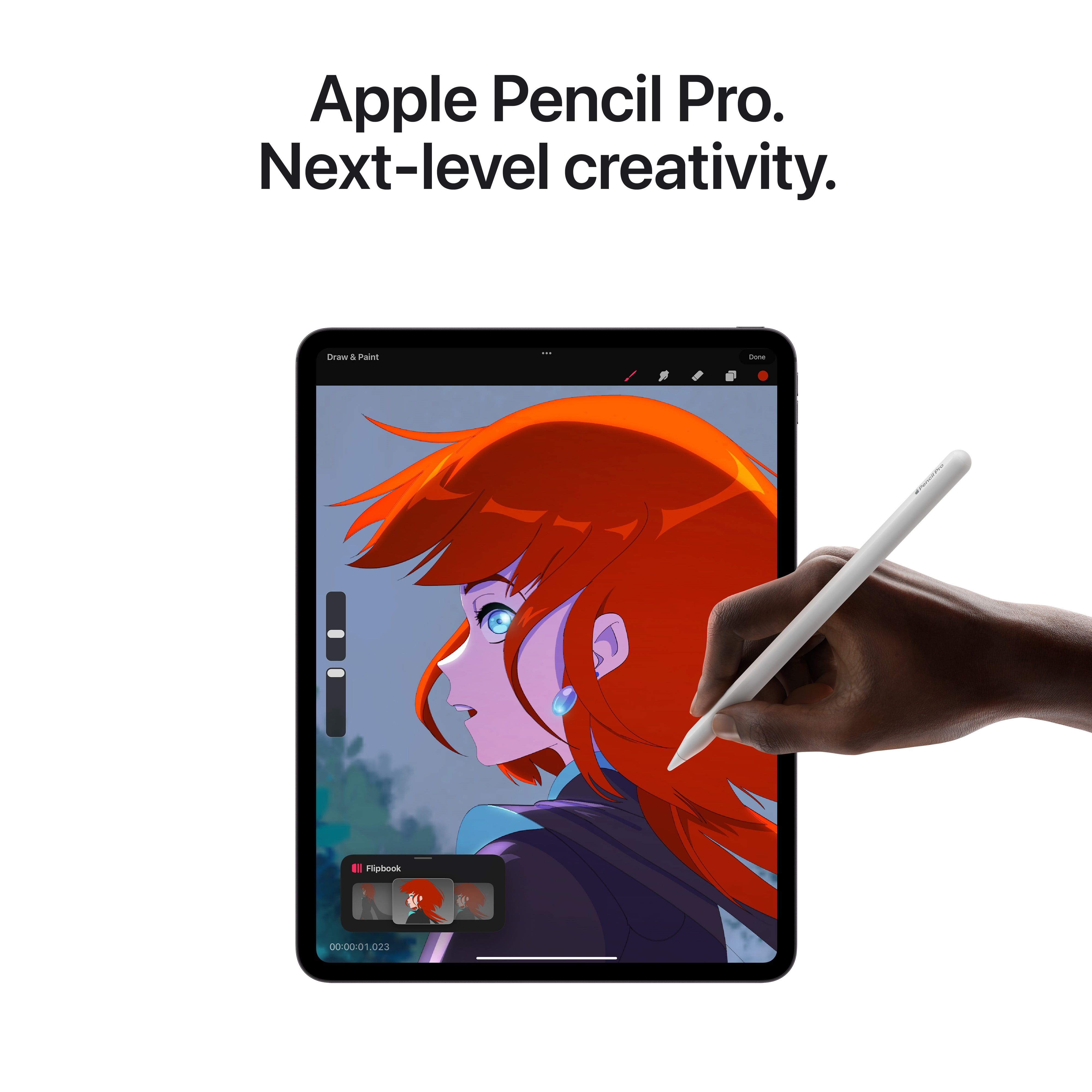 Apple Pencil Pro Stylus for iPad with Pixel-Perfect Precision and Magnetic Charging (White) a2ru2