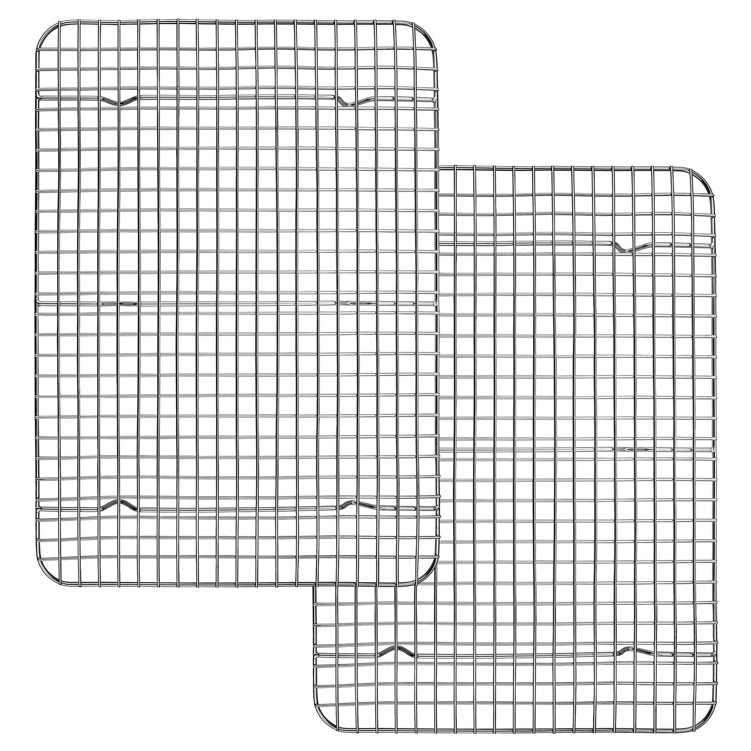 Vesteel Stainless Steel Cooling Rack for Baking and Roasting (Silver, 15.4 in x 11.4 in, 2-Pack) e4xqo