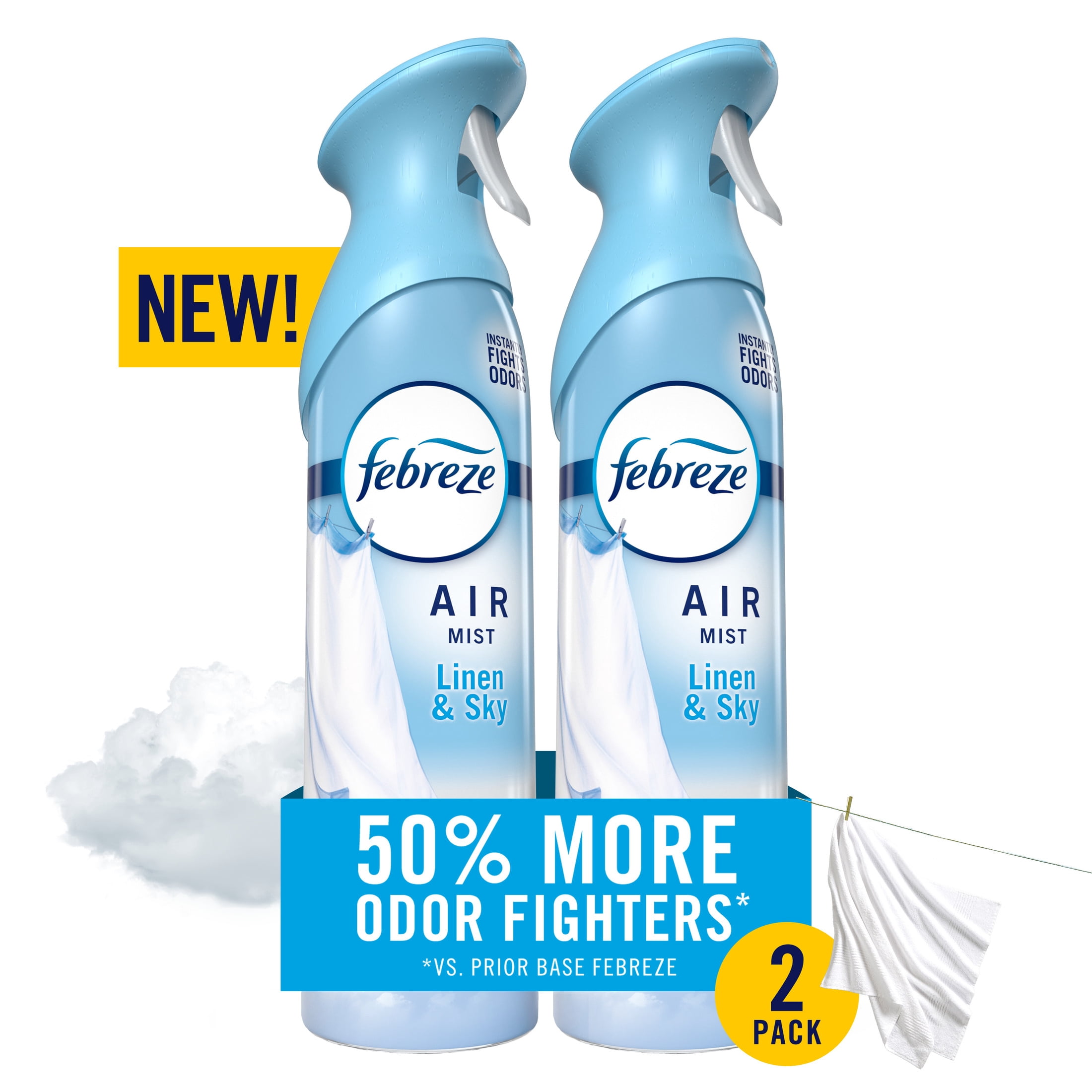 Febreze Air Mist Air Freshener Spray, Linen & Sky Scent (8.1 oz, 2 Count) dubji