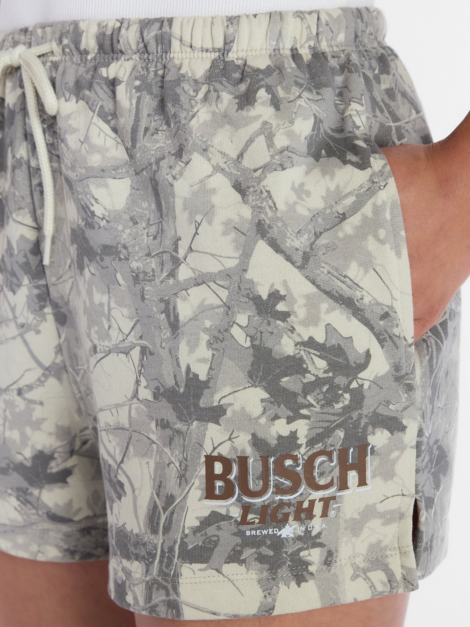 Busch Light Women's Printed Fleece Shorts, Relaxed Fit Lounge Wear (Green, Small) 8t9gi