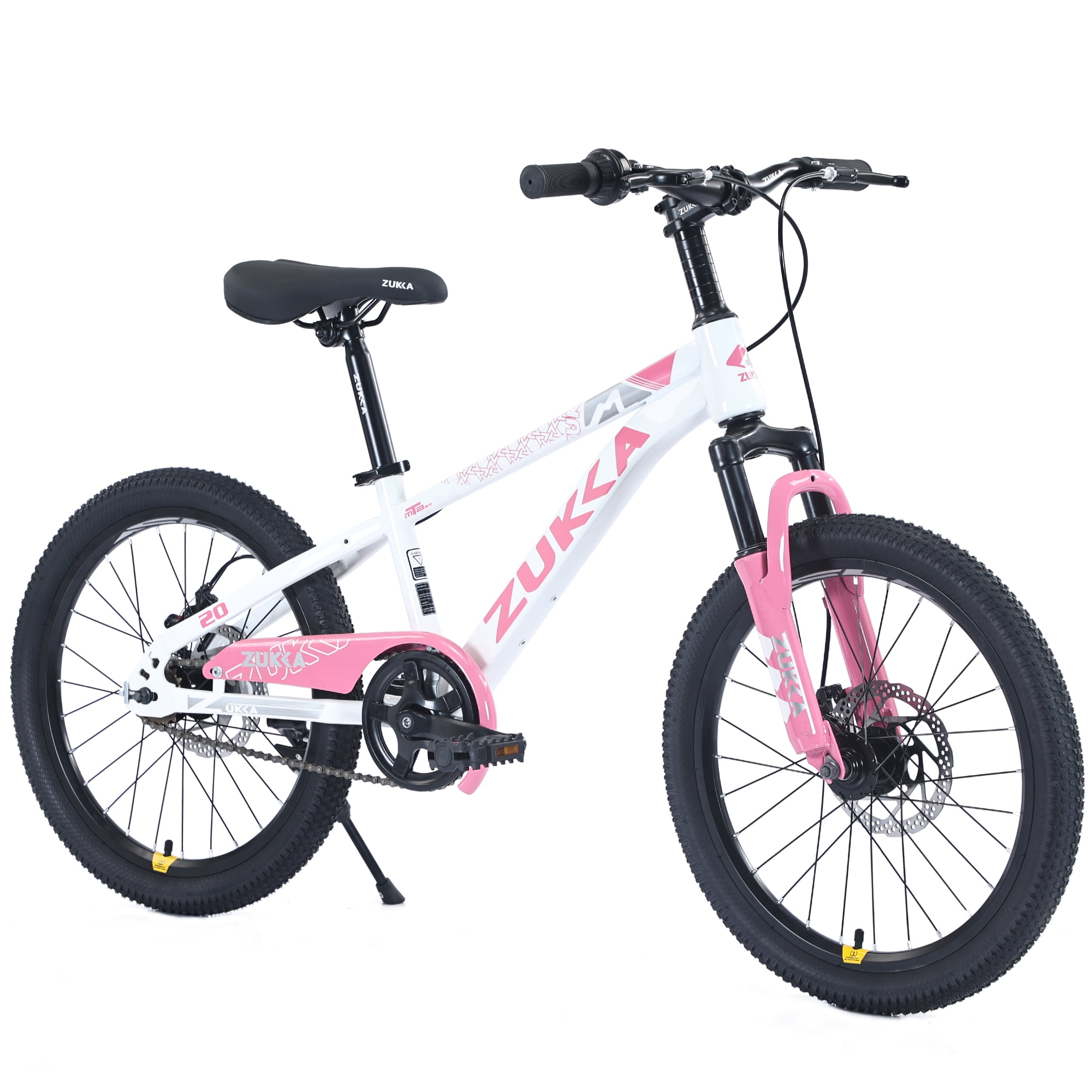 Harmie 20 Inch Mountain Bike Single Speed Steel Frame Commuter Bicycle (White and Pink, 20 in) 6tbpr