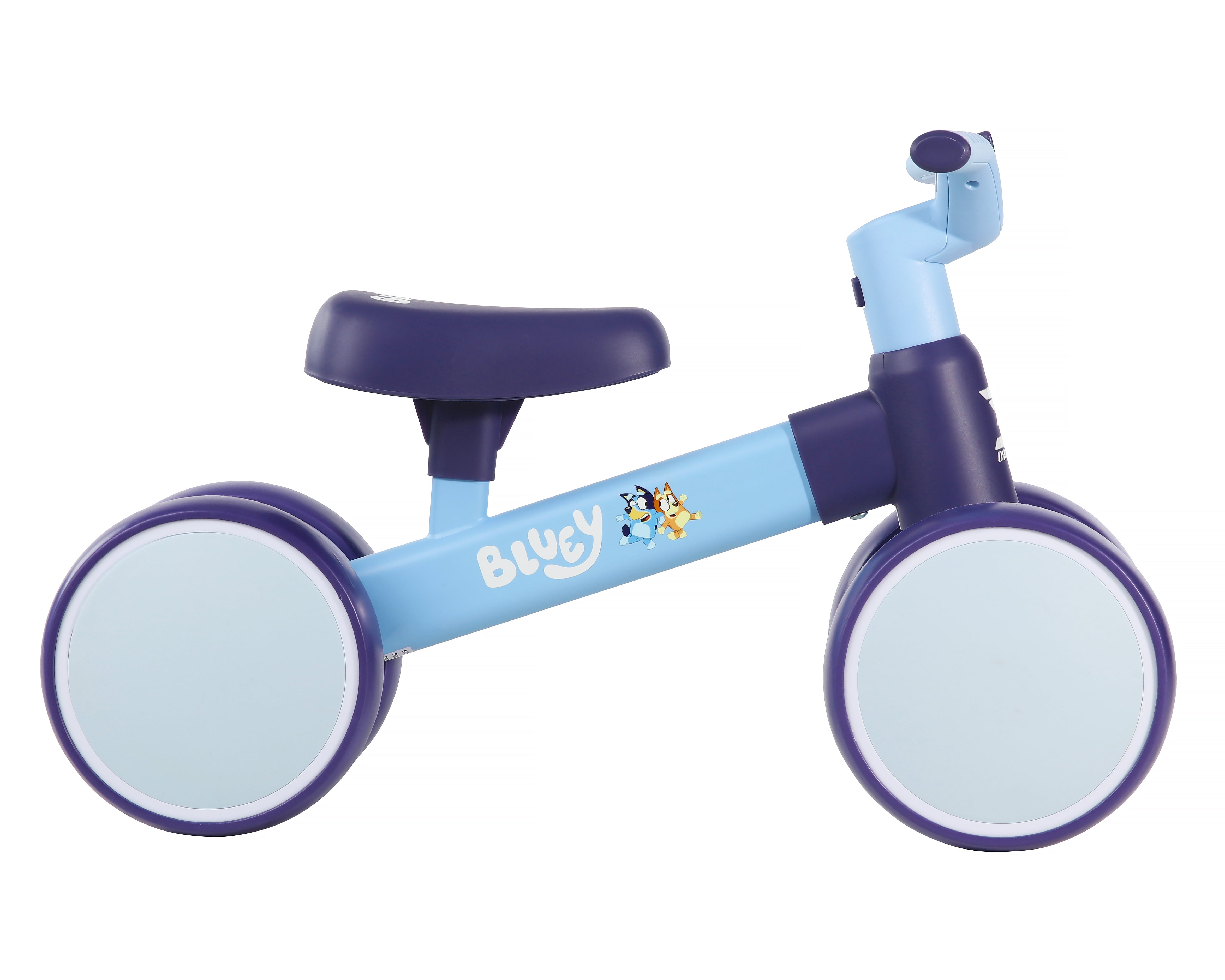 Bluey 4-Wheel Balance Bike for Toddlers, Stable Ride-On Toy for Early Learning (Blue, 1 Count) 1hdkb