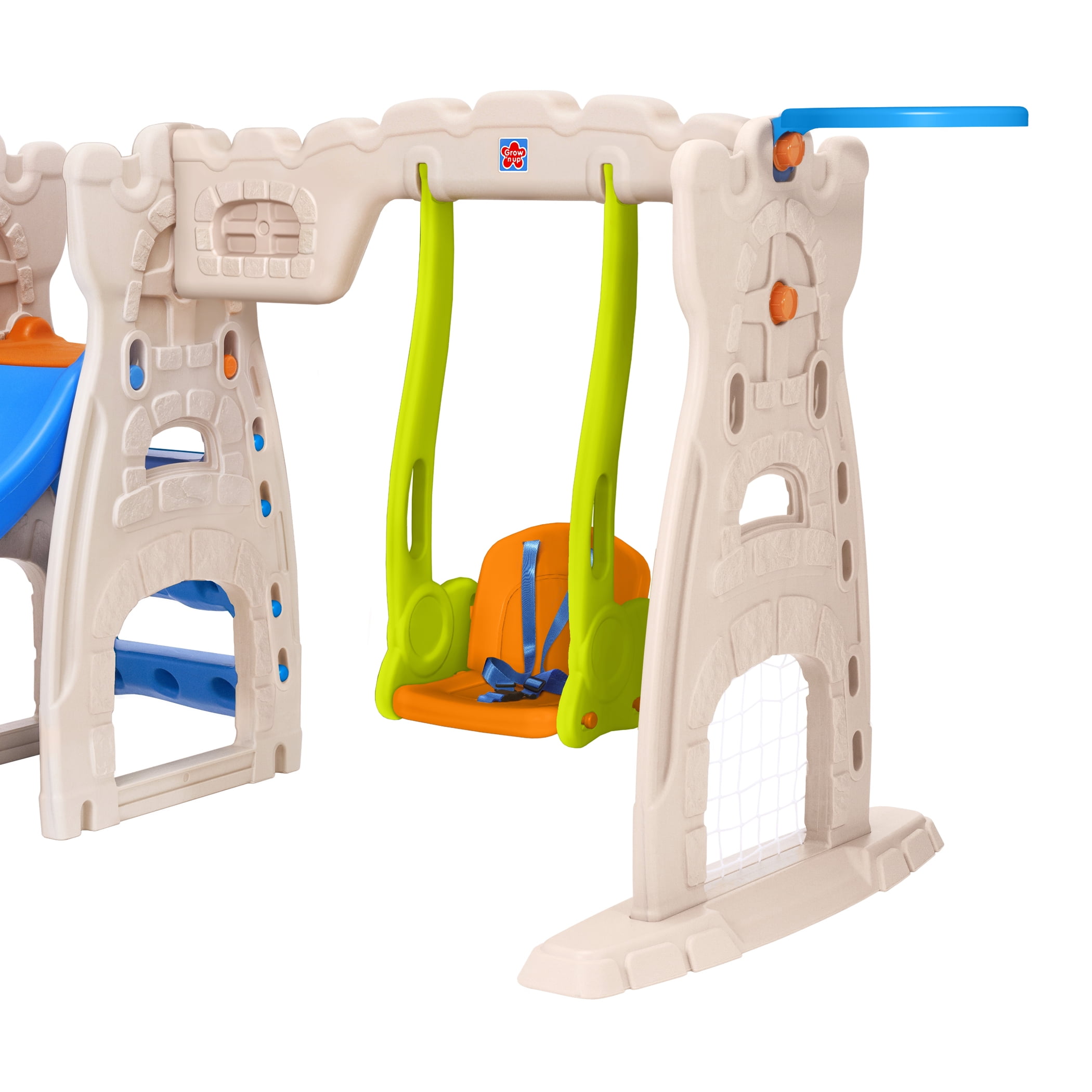 Grow'n Up Scramble N Slide Play Center with Basketball and Soccer Goals (Multi-Color, 1 Unit) dqcok